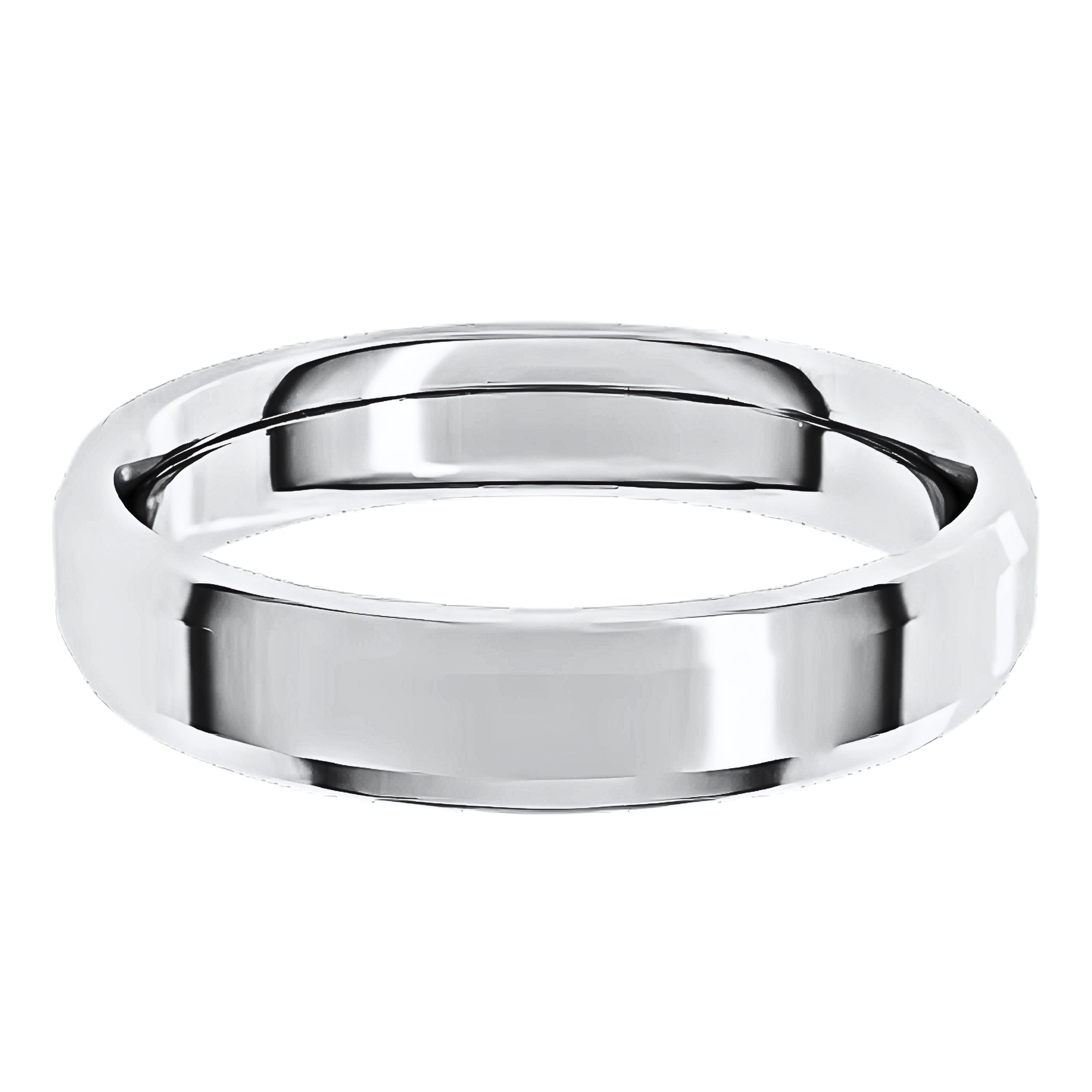 Comfort-Fit Beveled Edge Polished Men's Wedding Ring