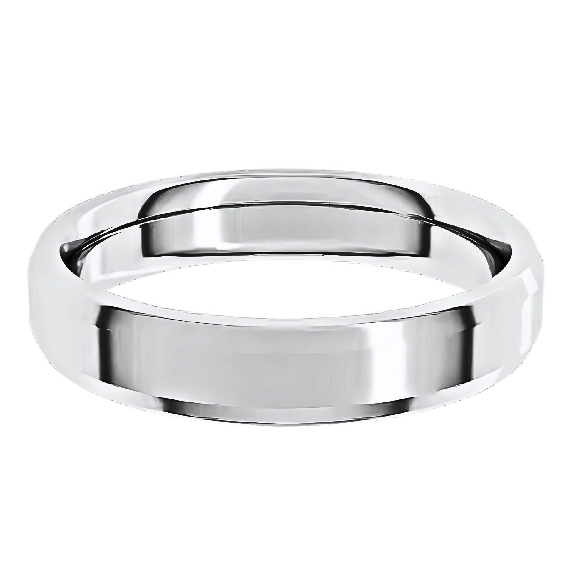 Comfort-Fit Beveled Edge Polished Men's Wedding Ring