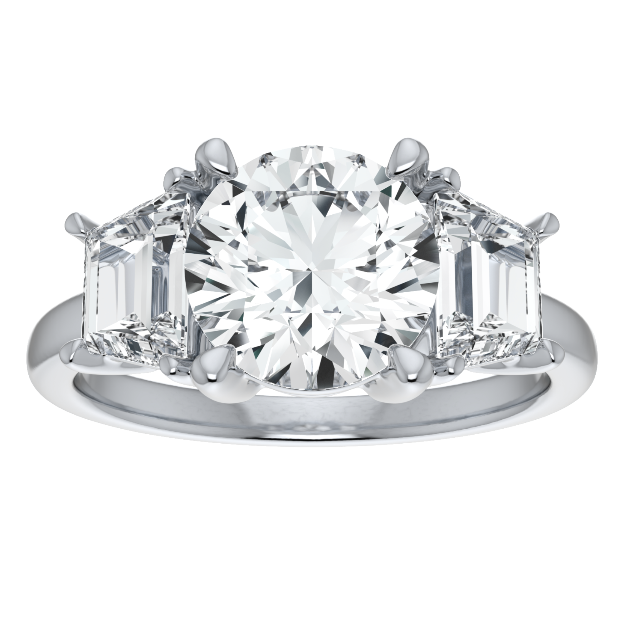 Phoebe Trapezoid Three Stone Setting