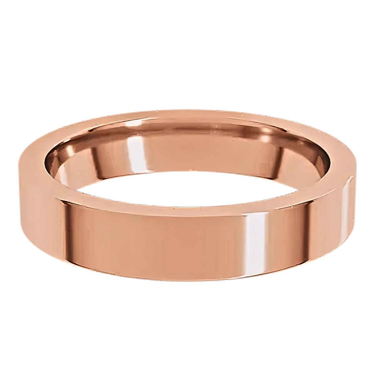 Comfort-Fit Flat Polished Men's Wedding Ring