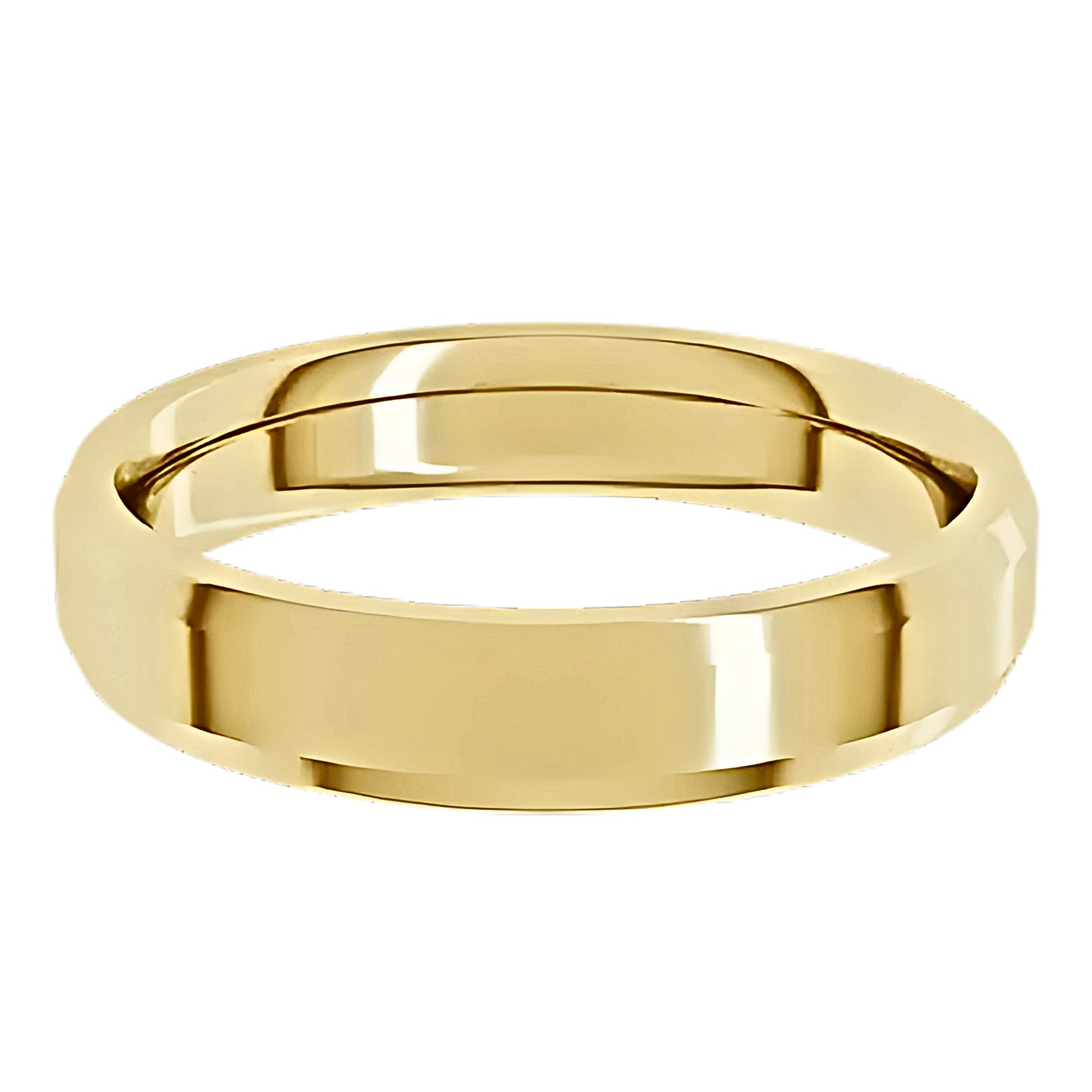 Comfort-Fit Beveled Edge Polished Men's Wedding Ring