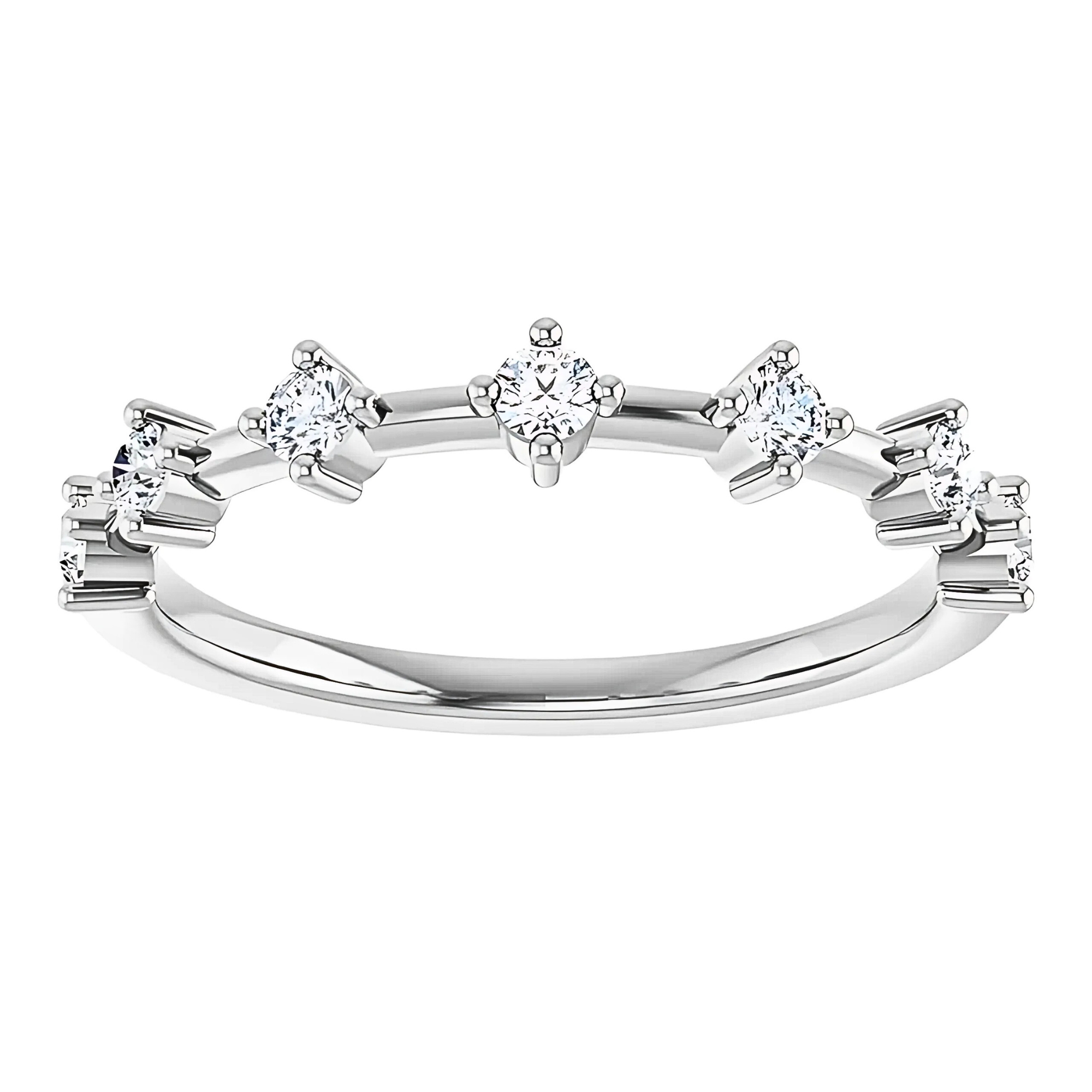 Rhodes Diamond Distance Ring