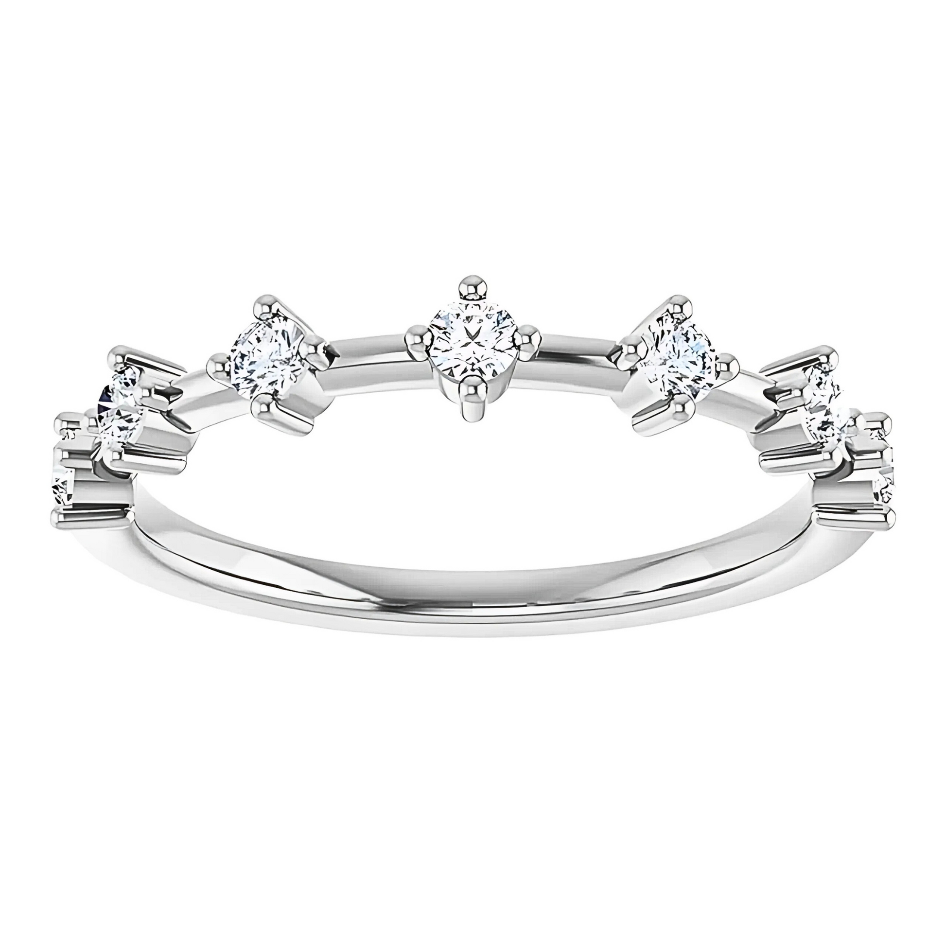 Rhodes Diamond Distance Ring