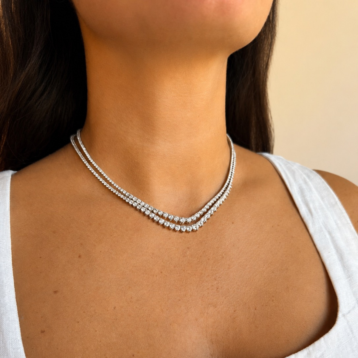 Alexis Graduated Lab Grown Diamond Tennis Necklace
