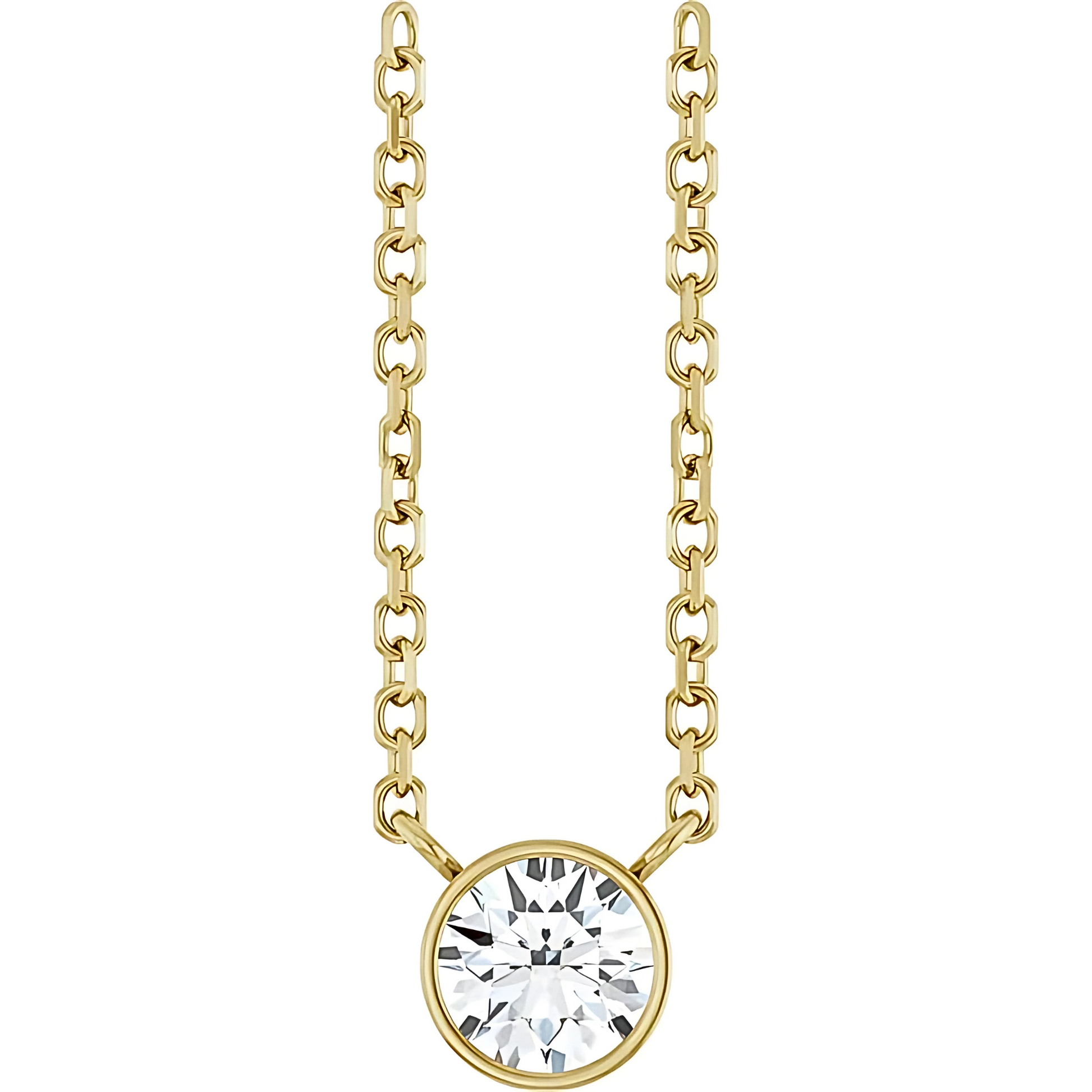 Hadley Solitaire Round Diamond Bezel Pendant Necklace