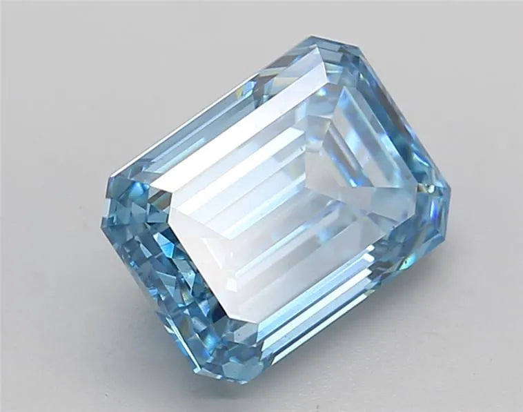 2.83ct Emerald Lab Grown Diamond (Colour Fancy Blue, Clarity VS2, Cut GD, IGI Certified)