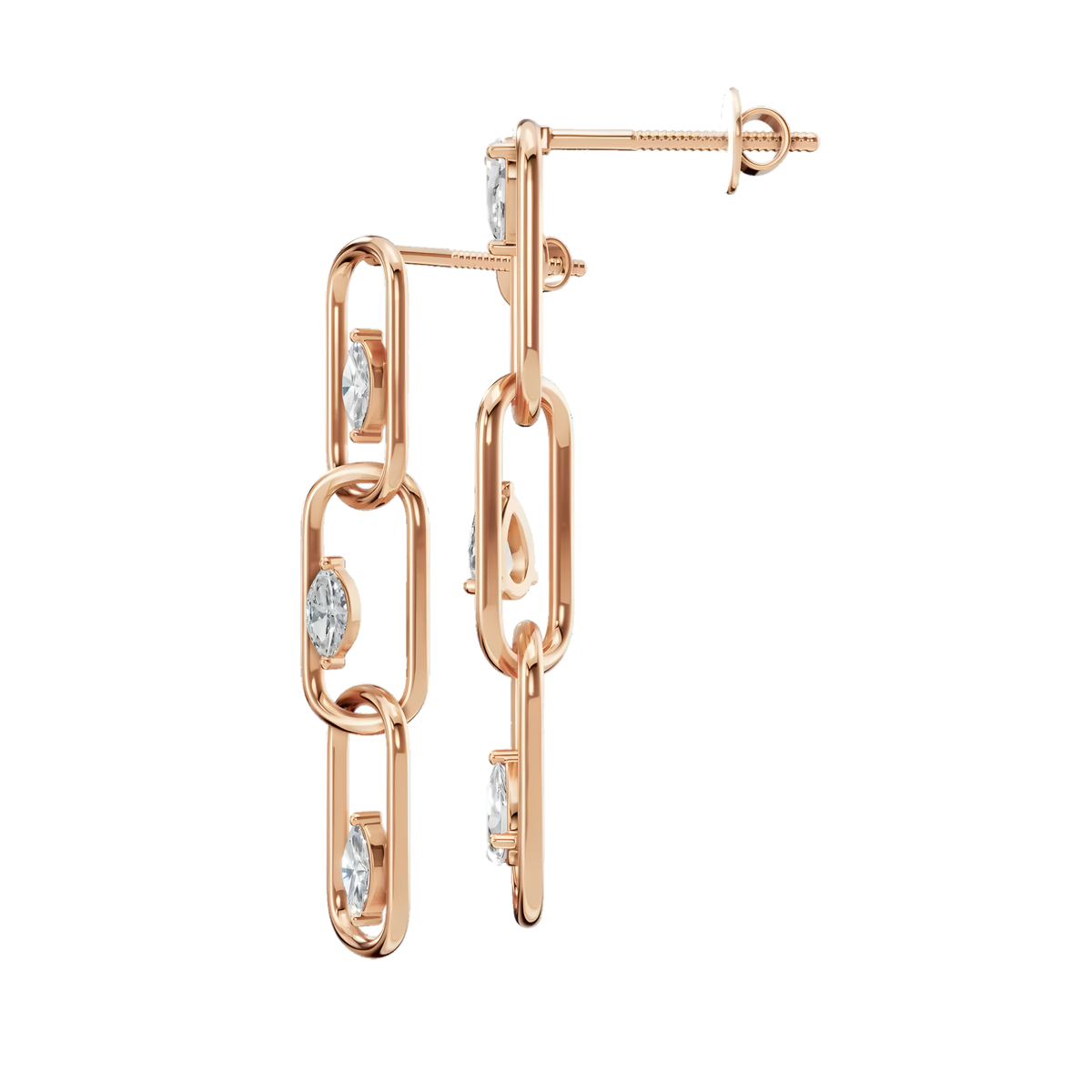 Rowe Pear and Marquise Lab Grown Diamond Link Earrings