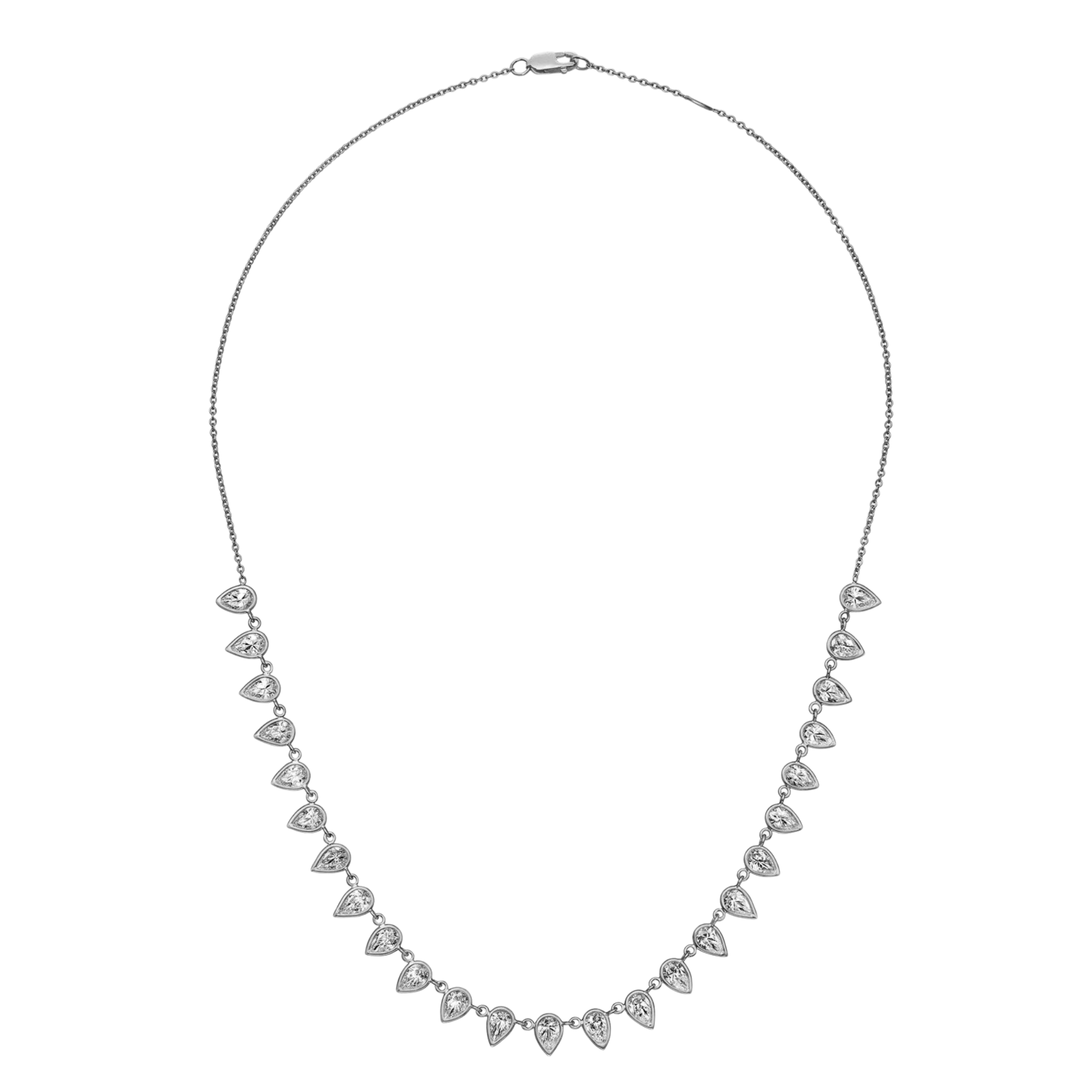 Ella Bezel Pear Lab Grown Diamond Petal Necklace