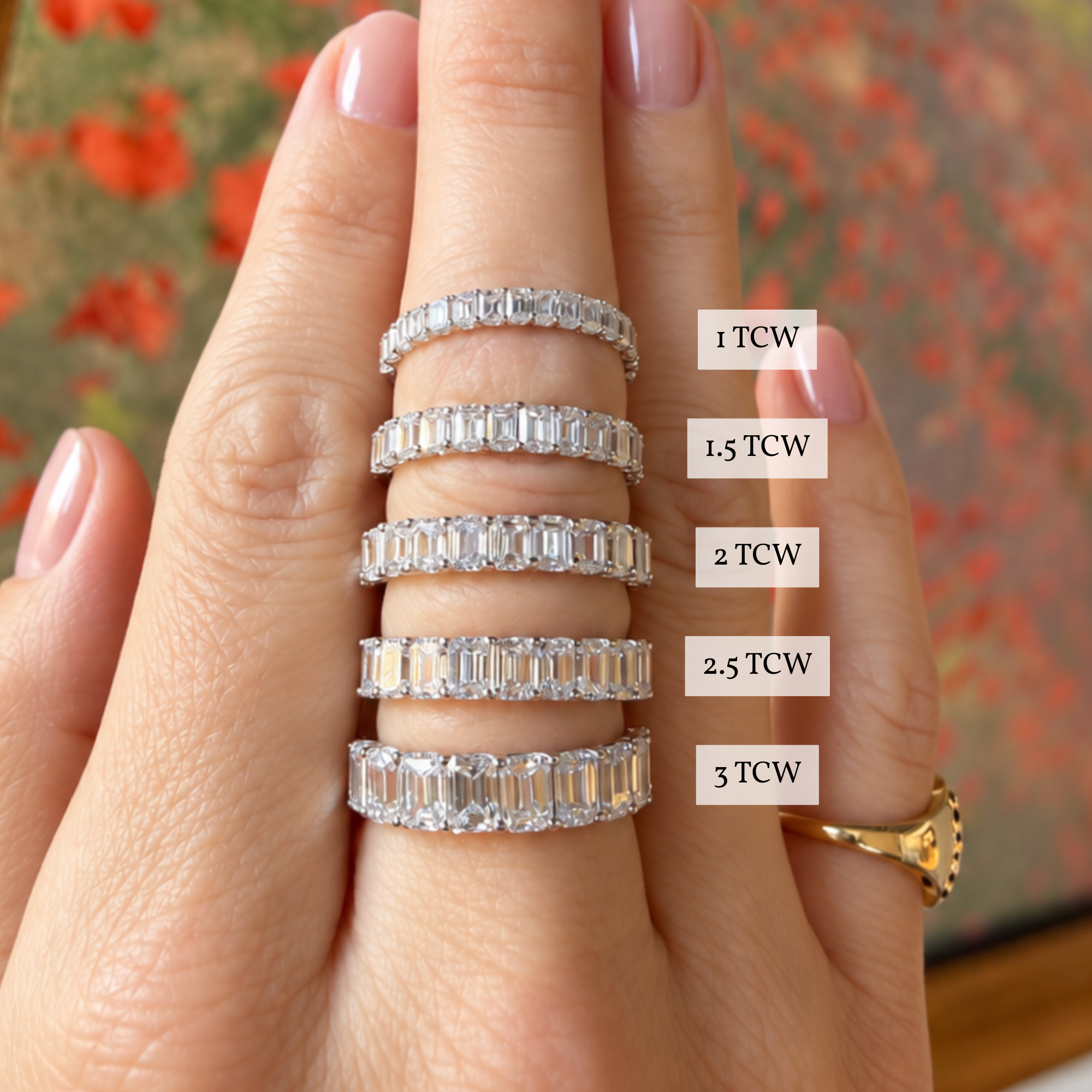 Tess Emerald Lab Grown Diamond Half Eternity Ring