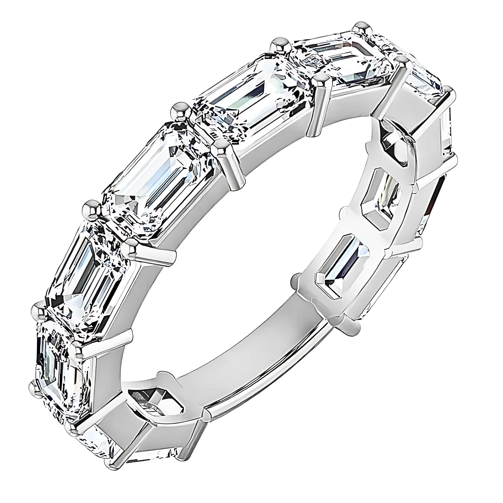 Sylvie East-West Emerald Diamond Ring