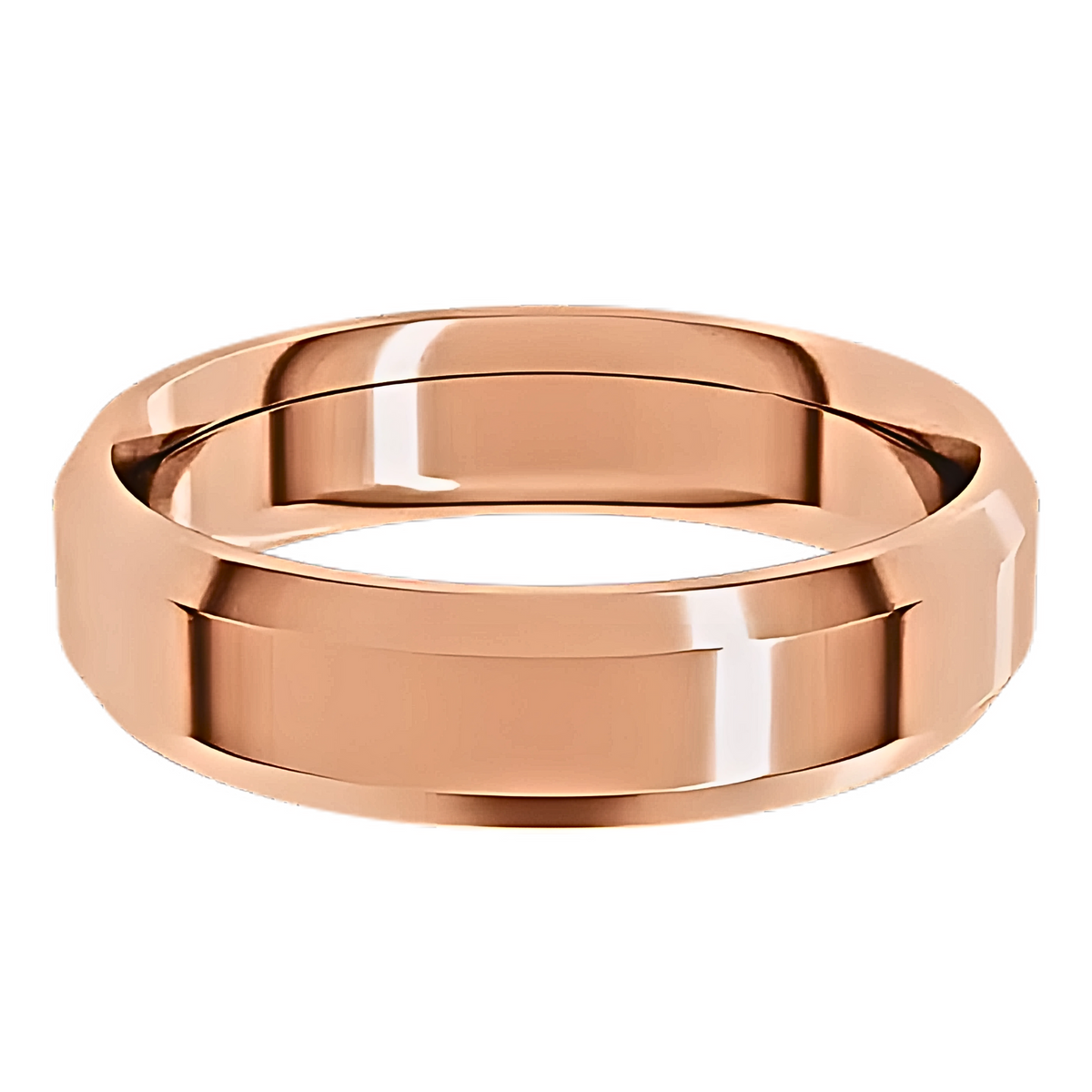Comfort-Fit Beveled Edge Polished Men's Wedding Ring