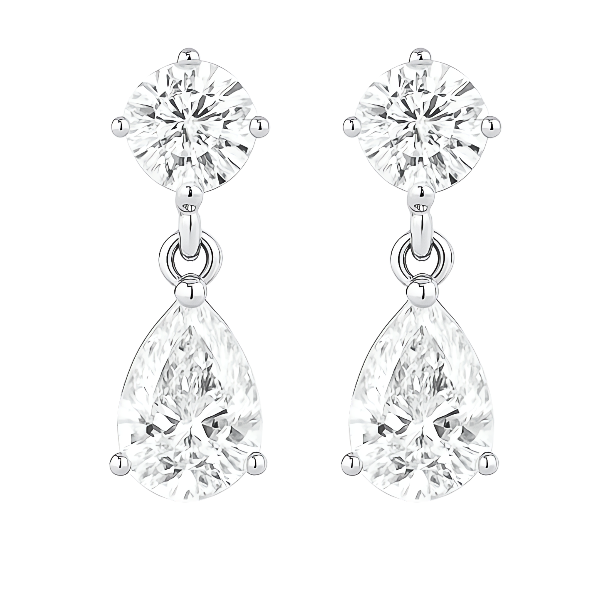 Nora Round & Pear Lab Grown Diamond Drop Earrings