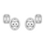 Hattie Oval & Emerald Lab Grown Diamond Bezel Stud Earrings