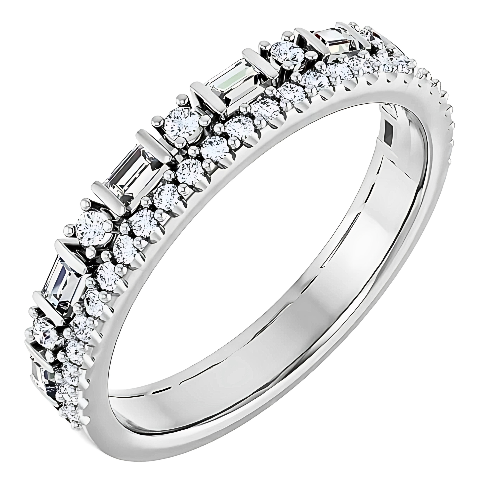 Ava Mixed-Shape Double Row Diamond Ring
