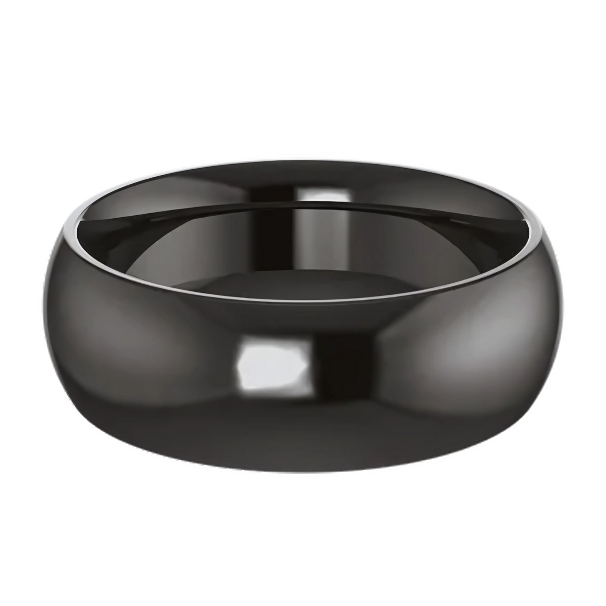 Comfort-Fit Half Round Zirconium Men's Wedding Ring