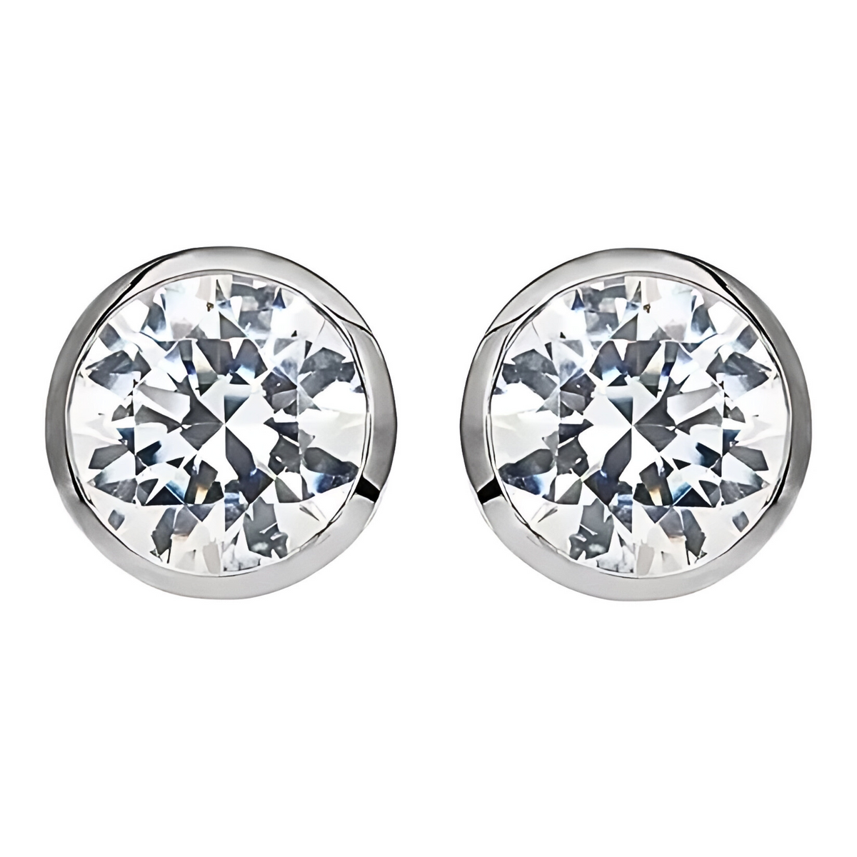 Poppy Round Lab Grown Diamond Bezel Stud Earrings