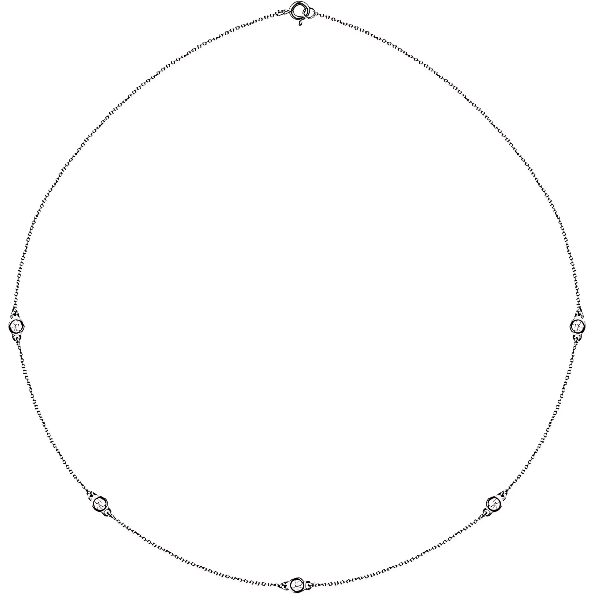 Daphne Round Diamond Bezel Station Necklace