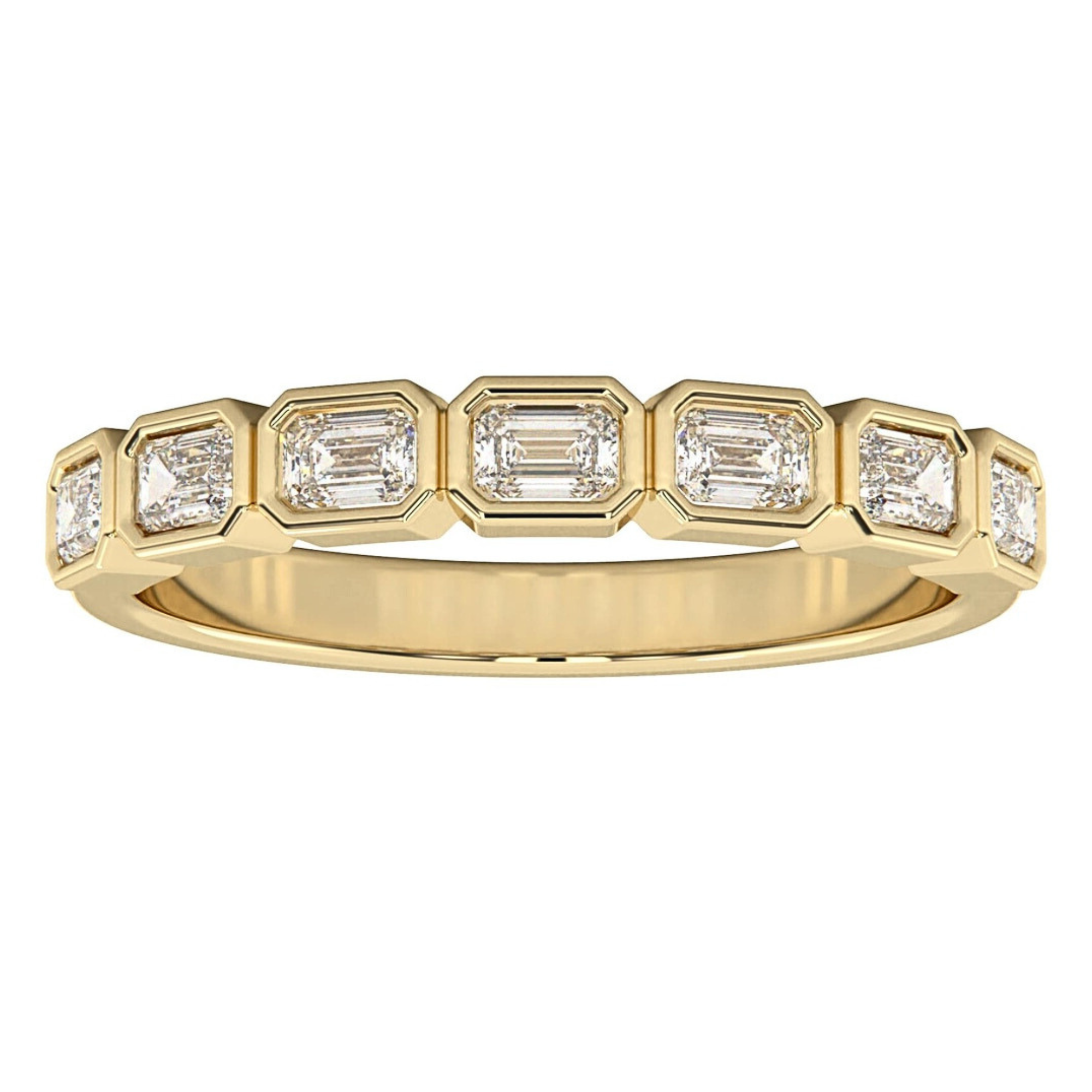 Zoe East-West Emerald Bezel Lab Grown Diamond Ring