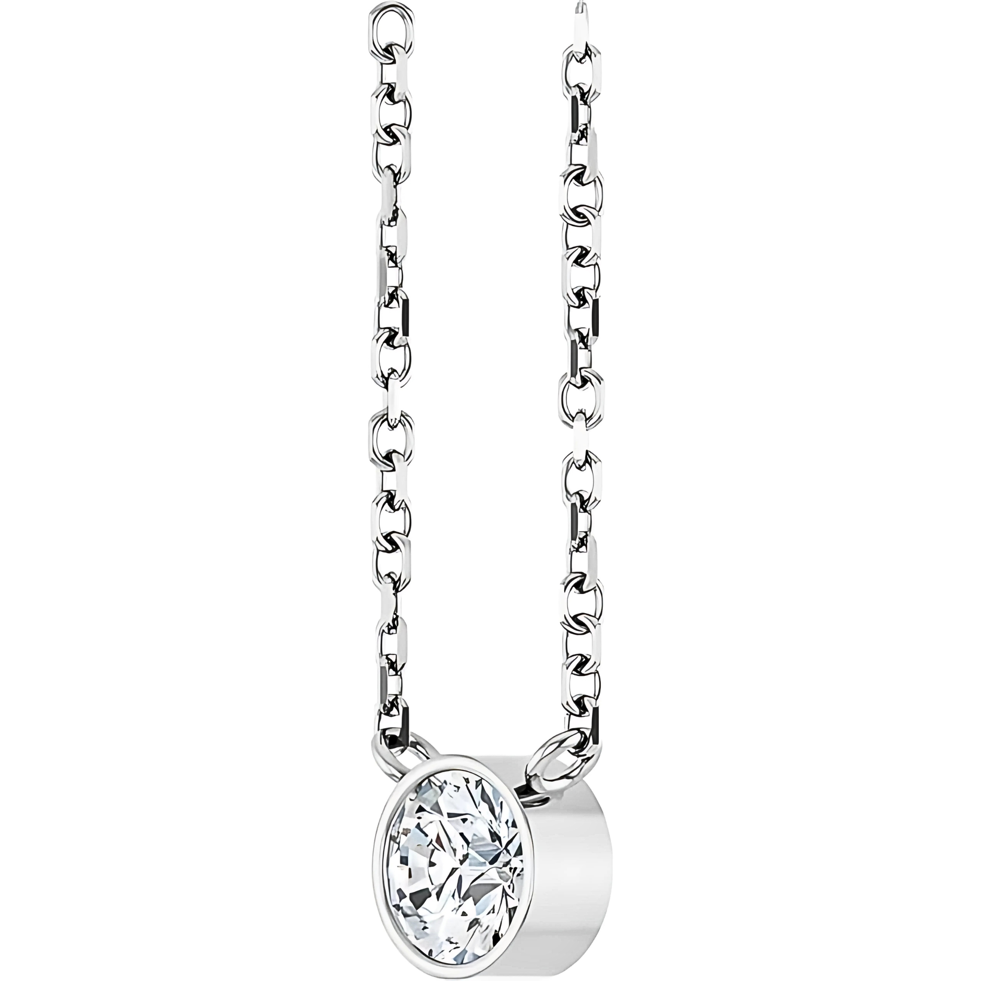 Hadley Solitaire Round Diamond Bezel Pendant Necklace