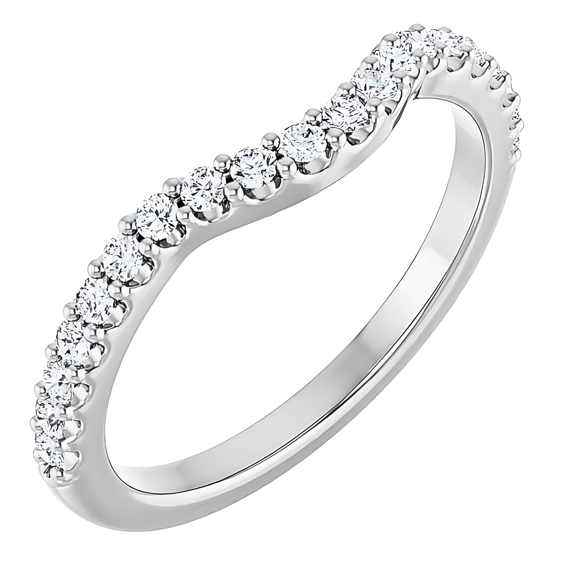 Summer Curved Pavé Diamond Wedding Ring