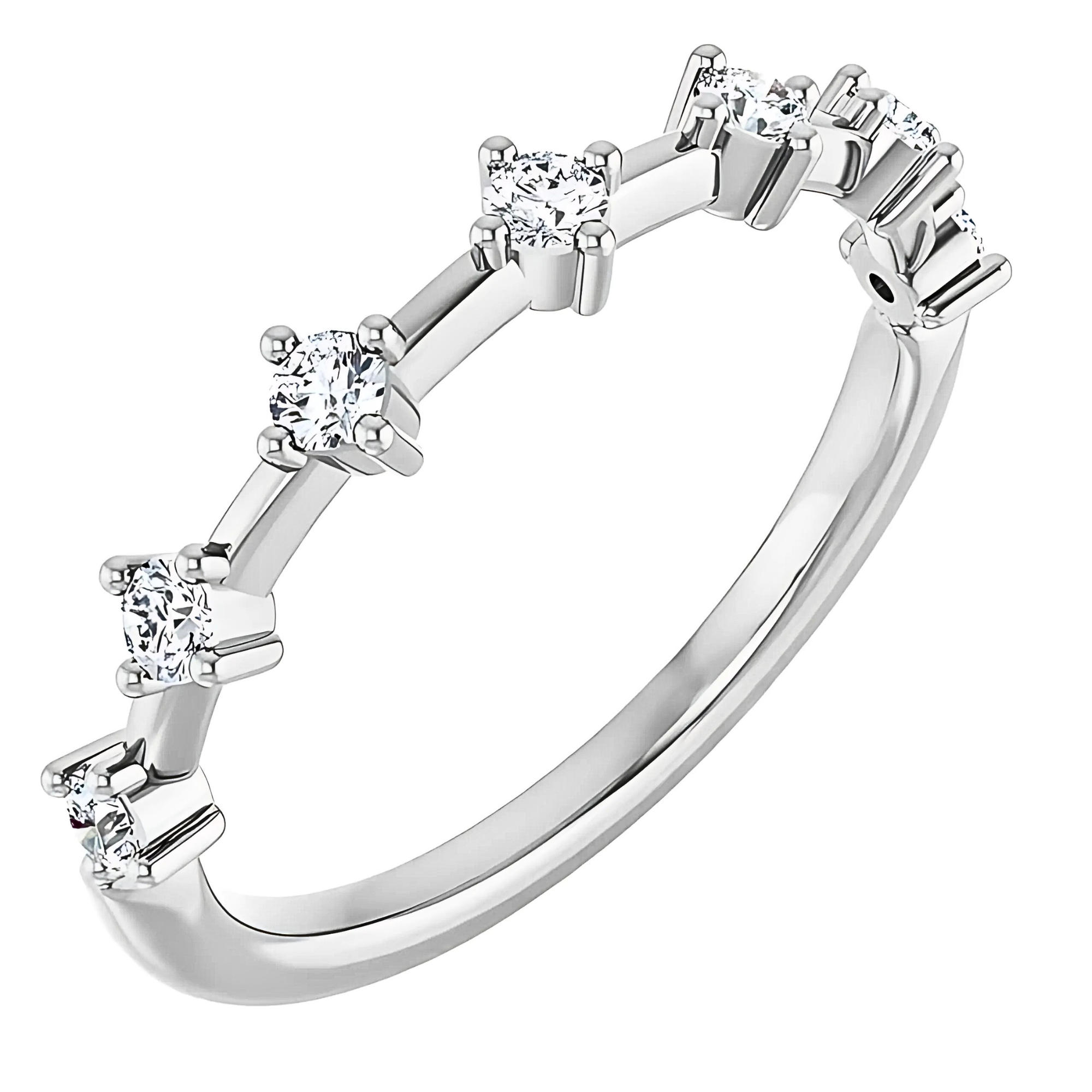 Rhodes Diamond Distance Ring