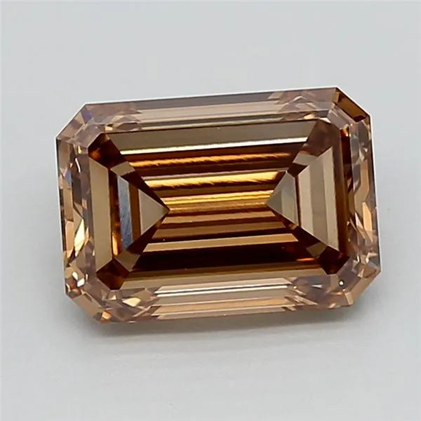 3.01ct Emerald Lab Grown Diamond (Colour Fancy Light Brown, Clarity VVS2, IGI Certified)