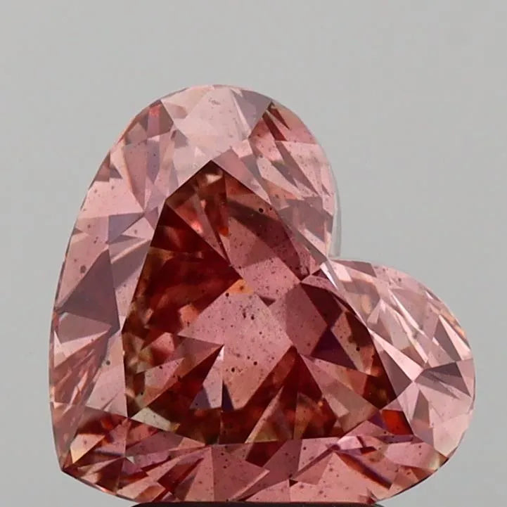 3.11ct Heart Lab Grown Diamond (Colour Fancy Intense Brown Pink, Clarity SI2, IGI Certified)
