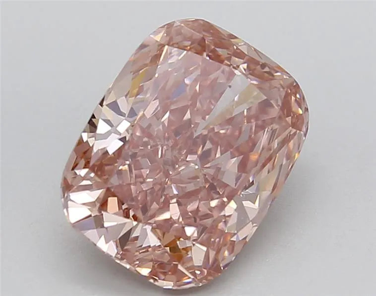 3.29ct Cushion brilliant Lab Grown Diamond (Colour Fancy Brownish Pink, Clarity VS2, Cut GD, IGI Certified)
