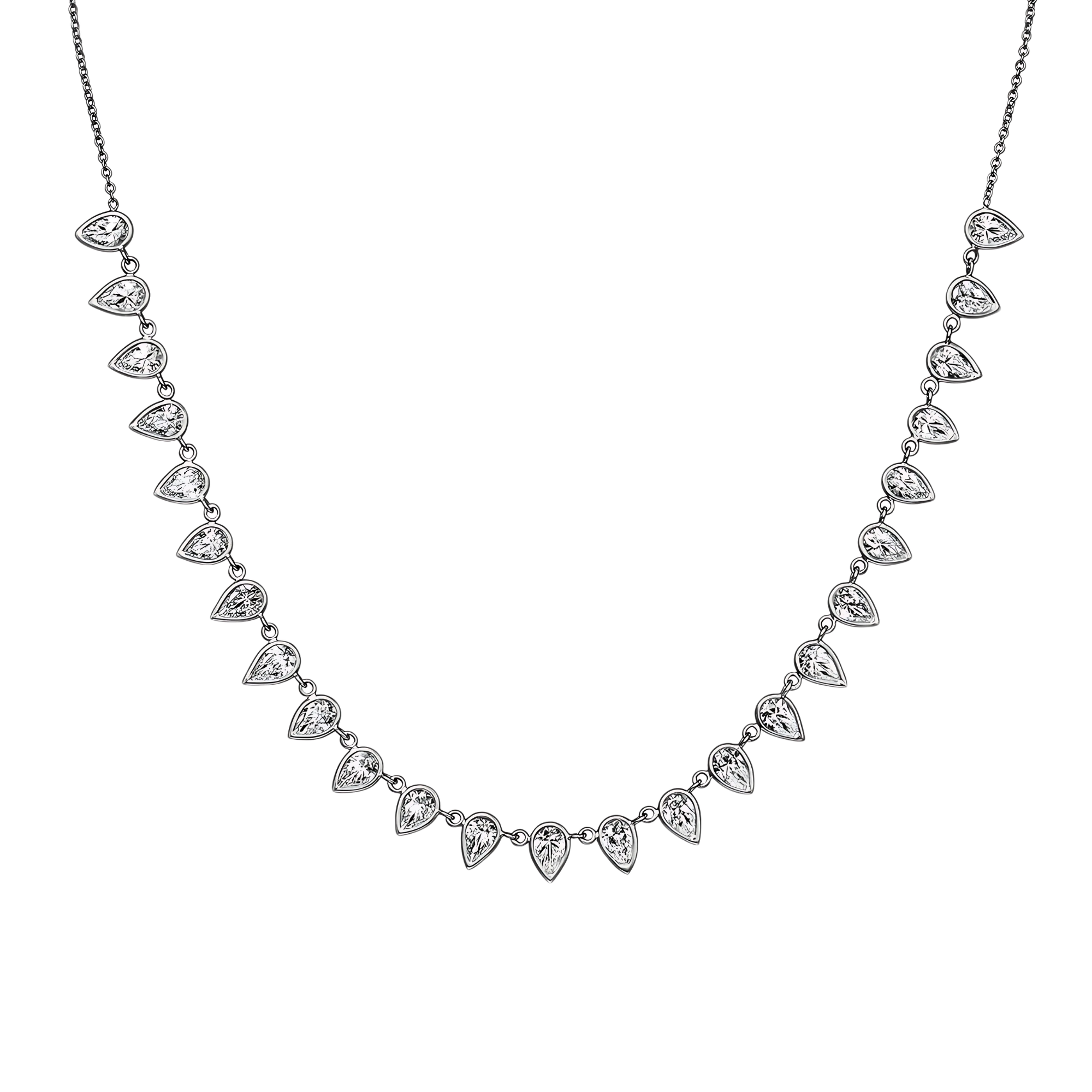 Ella Bezel Pear Lab Grown Diamond Petal Necklace