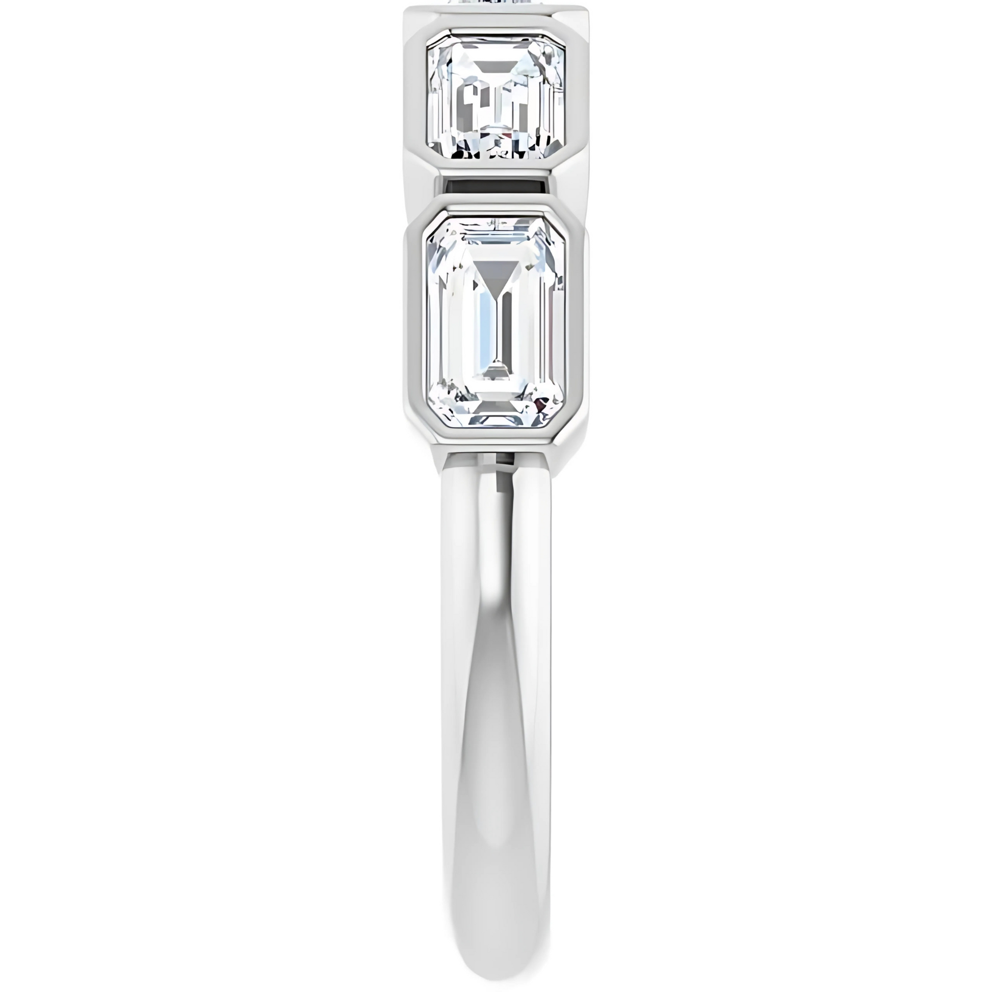 Isabelle East-West Emerald Diamond Bezel Ring