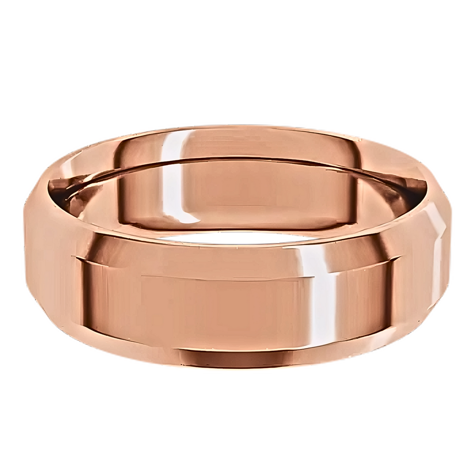 Comfort-Fit Beveled Edge Polished Men's Wedding Ring