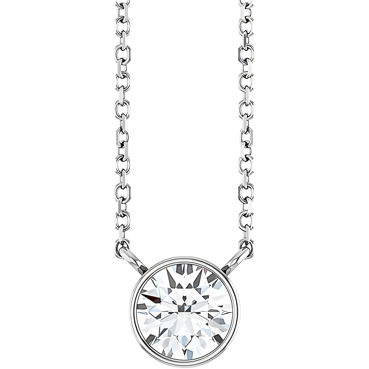 Hadley Solitaire Round Diamond Bezel Pendant Necklace