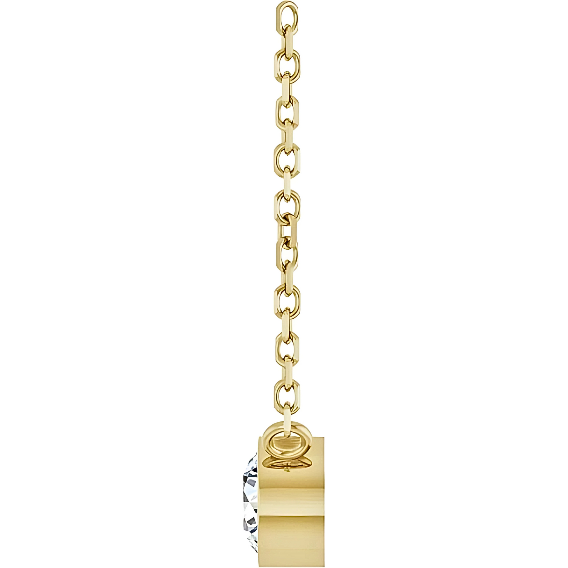 Hadley Solitaire Round Diamond Bezel Pendant Necklace