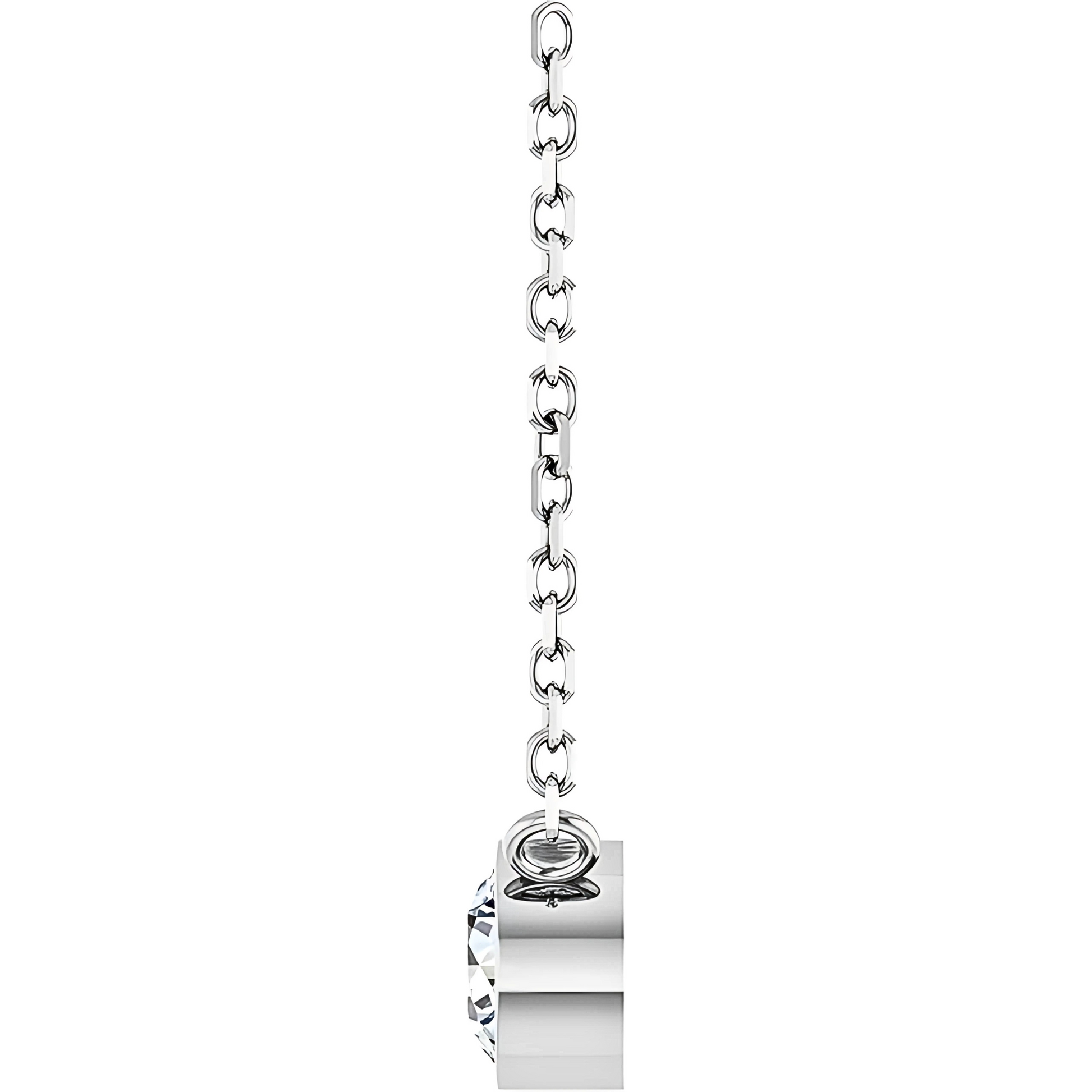 Hadley Solitaire Round Diamond Bezel Pendant Necklace
