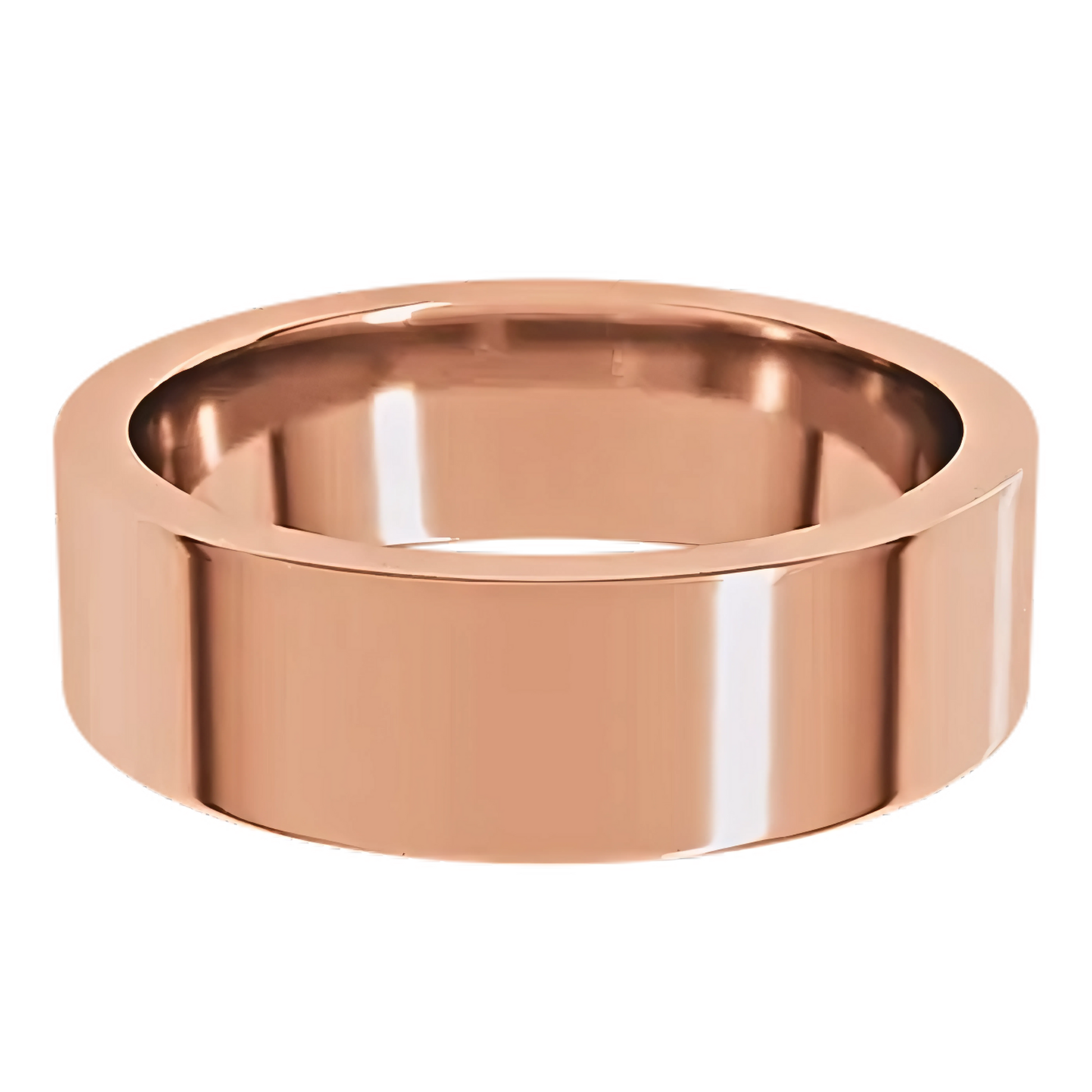 Comfort-Fit Flat Polished Men's Wedding Ring