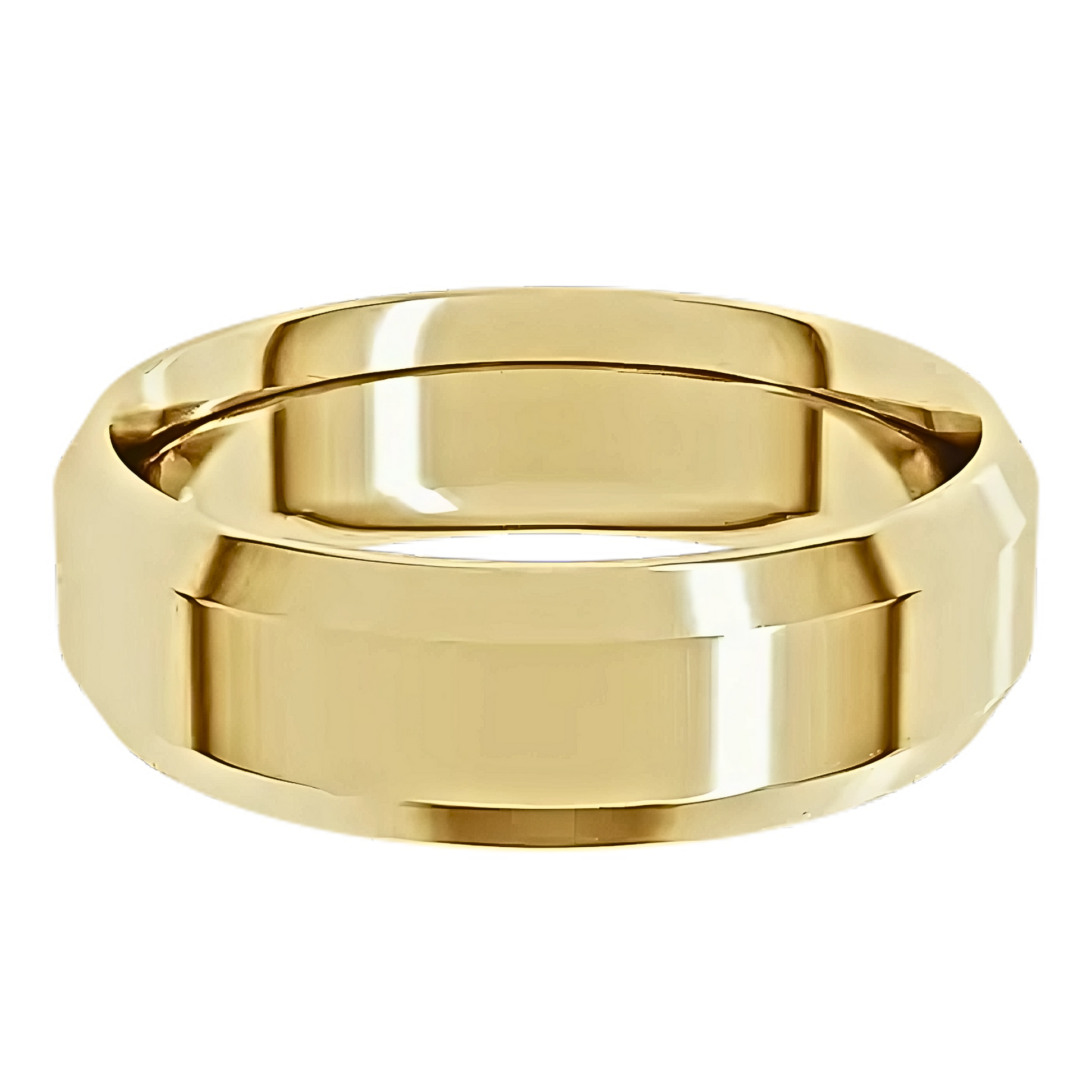 Comfort-Fit Beveled Edge Polished Men's Wedding Ring