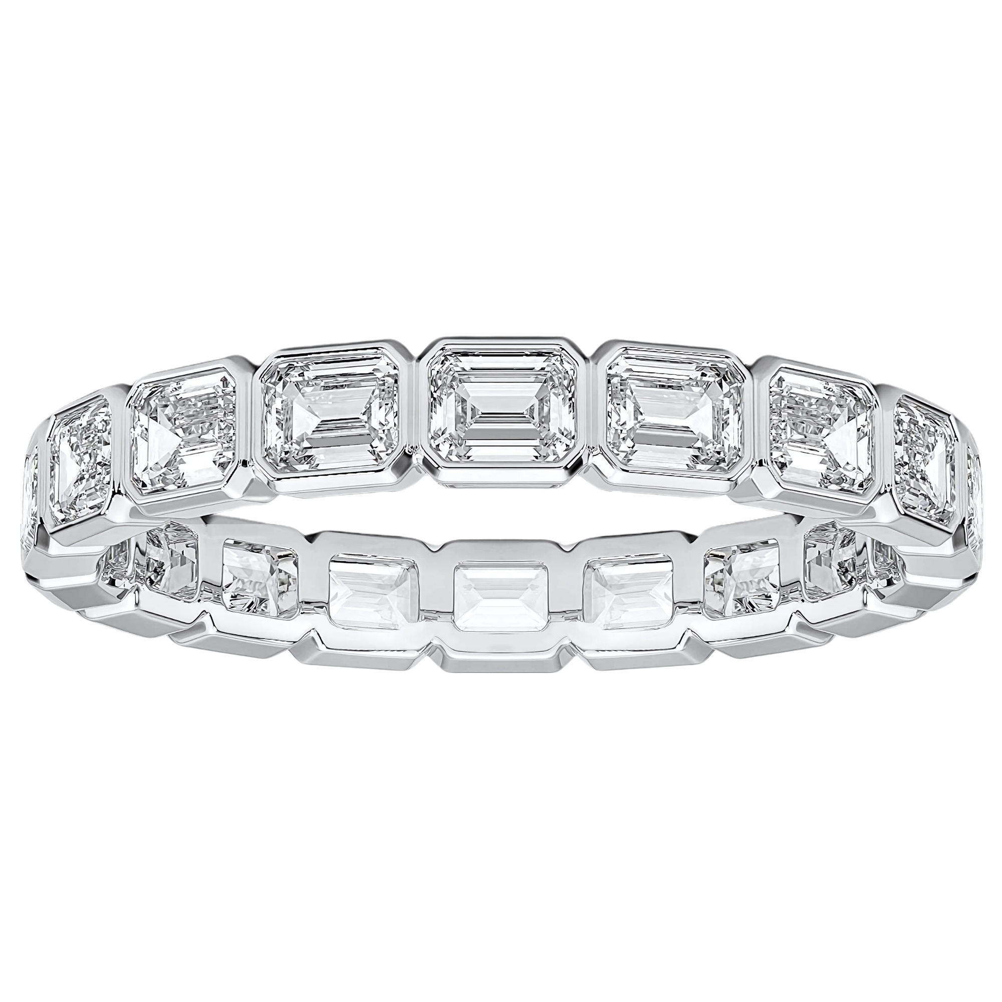 Zoe East-West Emerald Bezel Lab Grown Diamond Eternity Ring