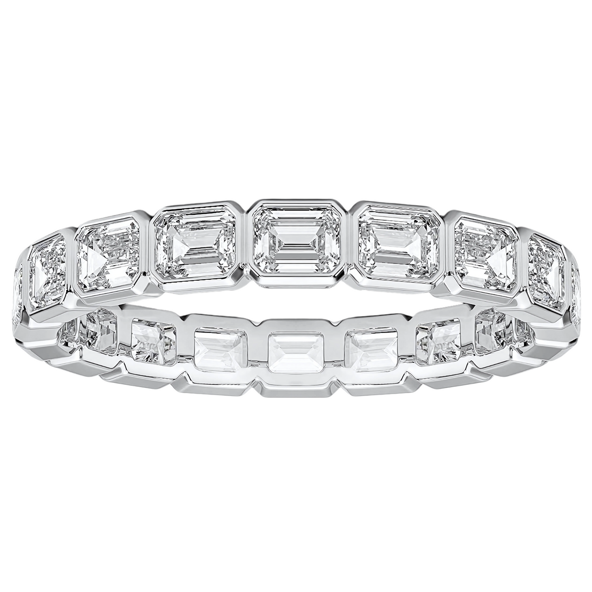 Zoe East-West Emerald Bezel Lab Grown Diamond Eternity Ring