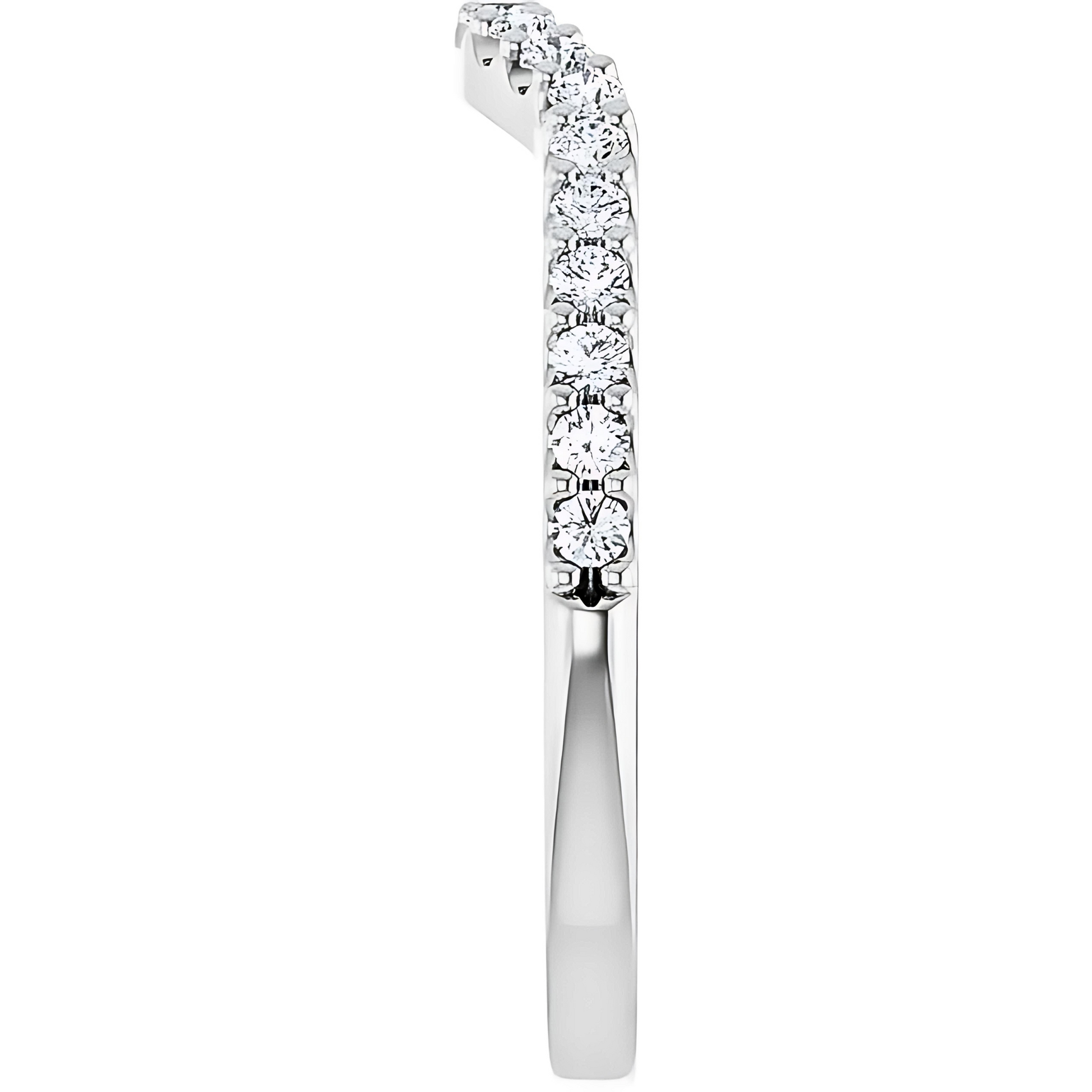 Summer Curved Pavé Diamond Wedding Ring