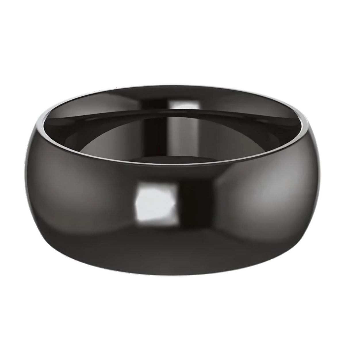 Comfort-Fit Half Round Zirconium Men's Wedding Ring