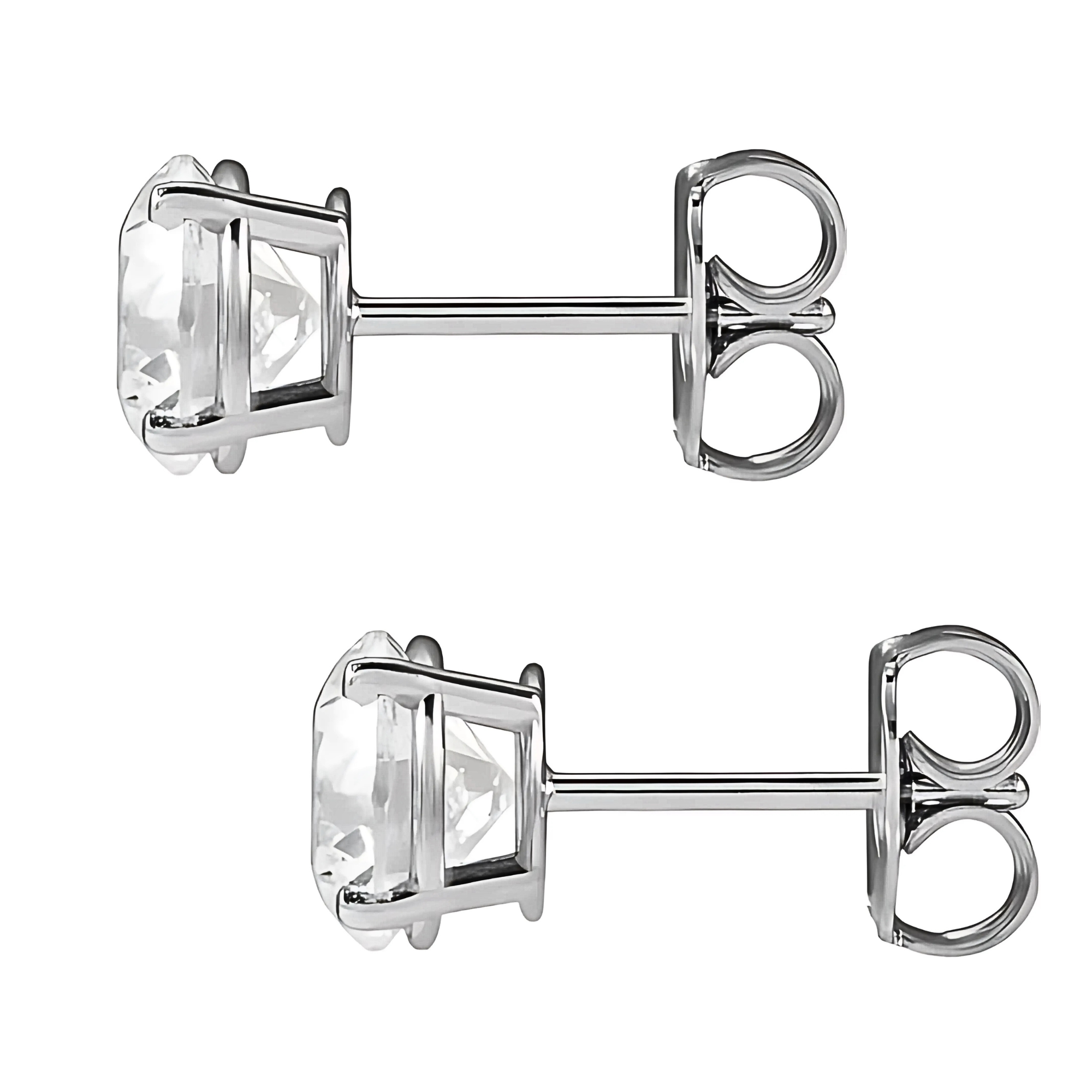 Catherine Round Lab Grown Diamond Basket Stud Earrings