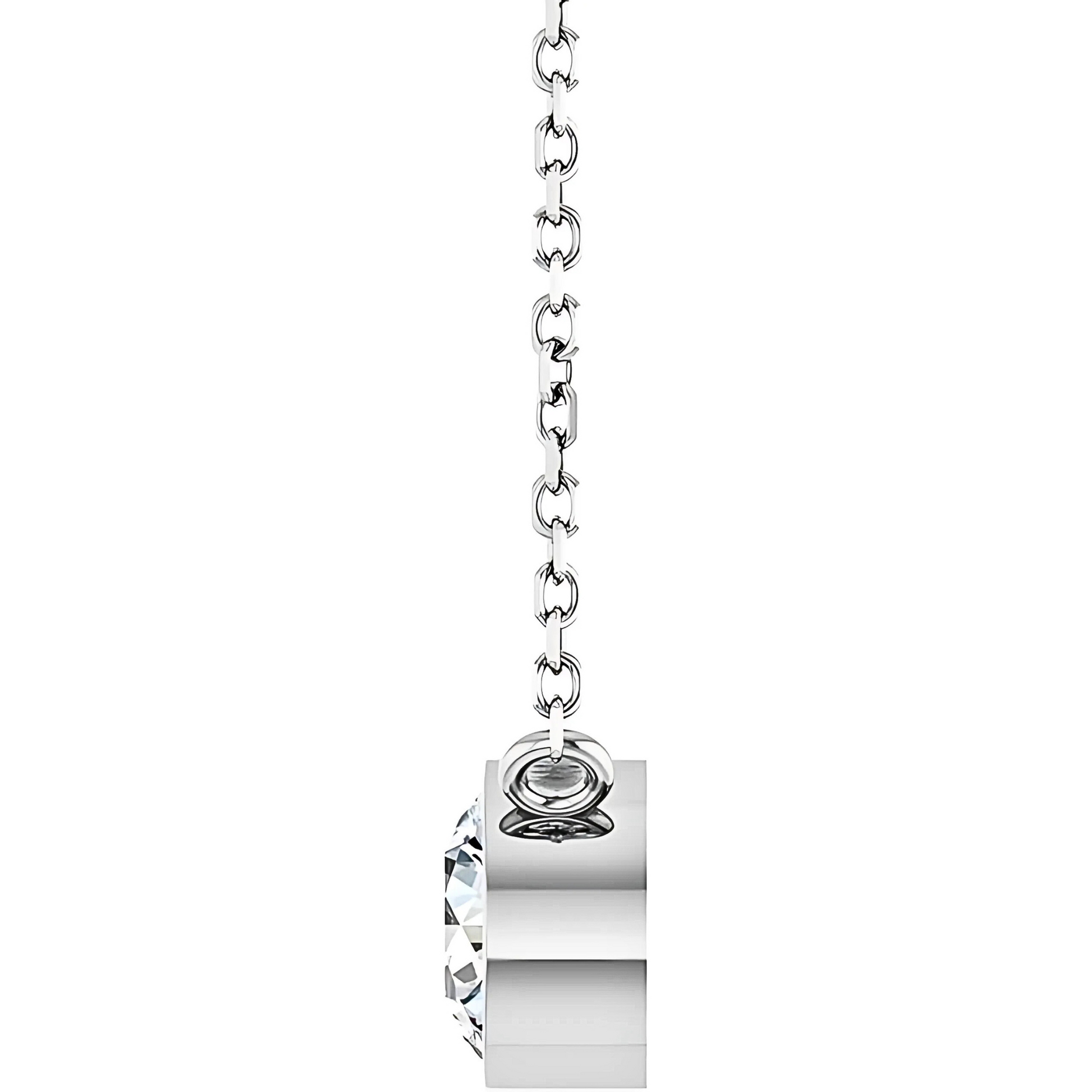 Hadley Solitaire Round Diamond Bezel Pendant Necklace