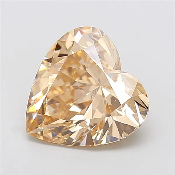 4.00ct Heart Lab Grown Diamond (Colour Fancy Light Yellowish Brown, Clarity VS1, IGI Certified)