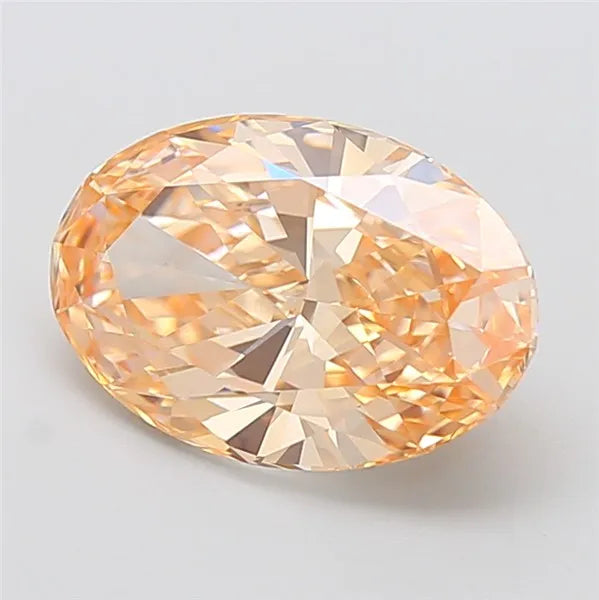 4.55ct Oval Lab Grown Diamond (Colour Fancy Yellowish Orange, Clarity VVS2, IGI Certified)