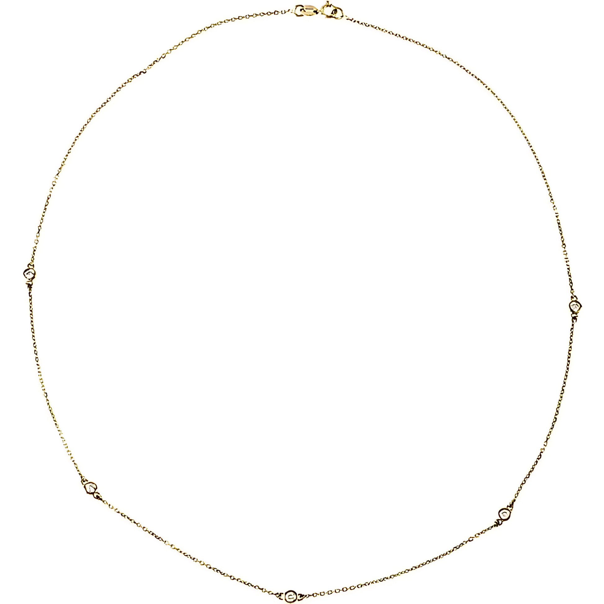 Daphne Round Diamond Bezel Station Necklace
