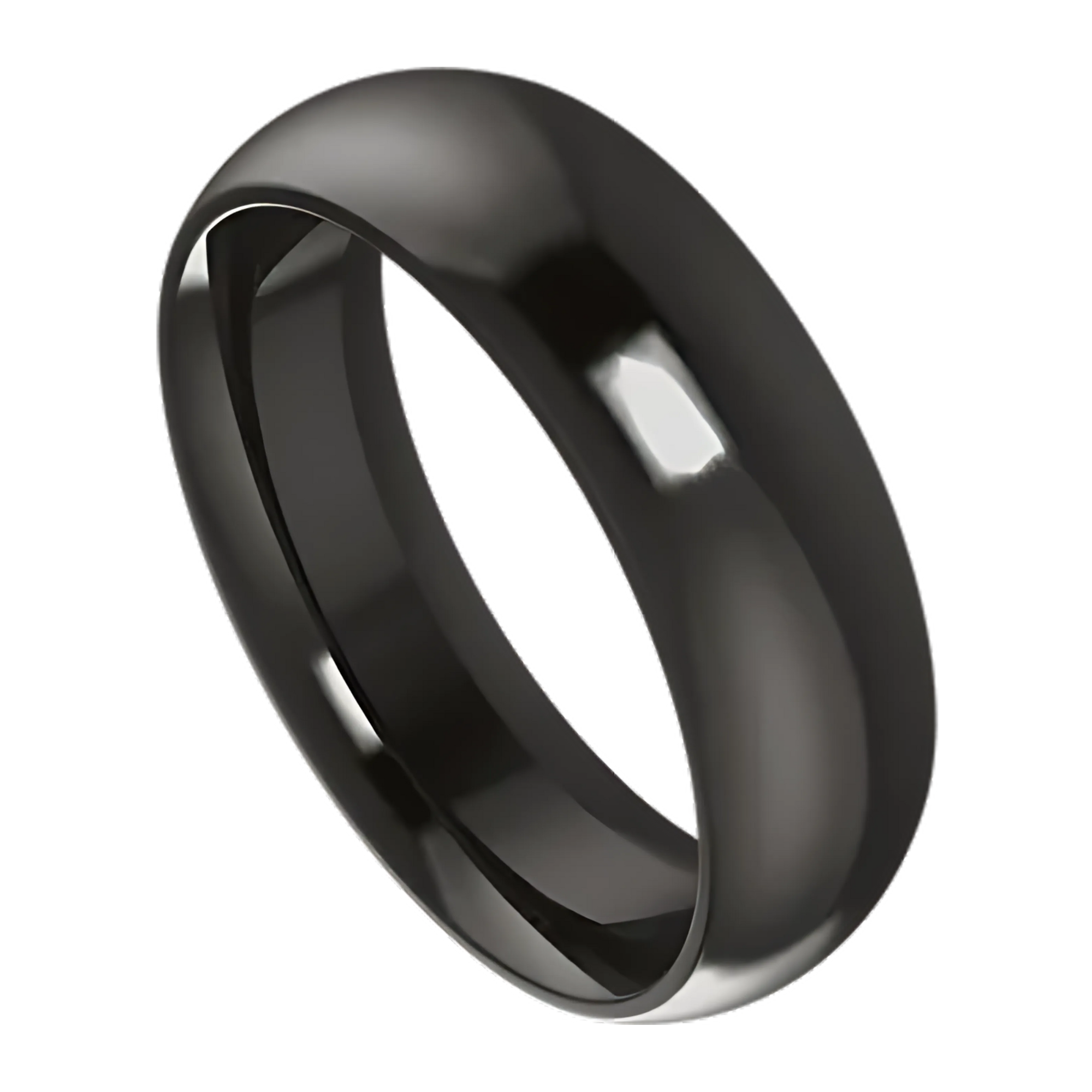 Comfort-Fit Half Round Zirconium Men's Wedding Ring