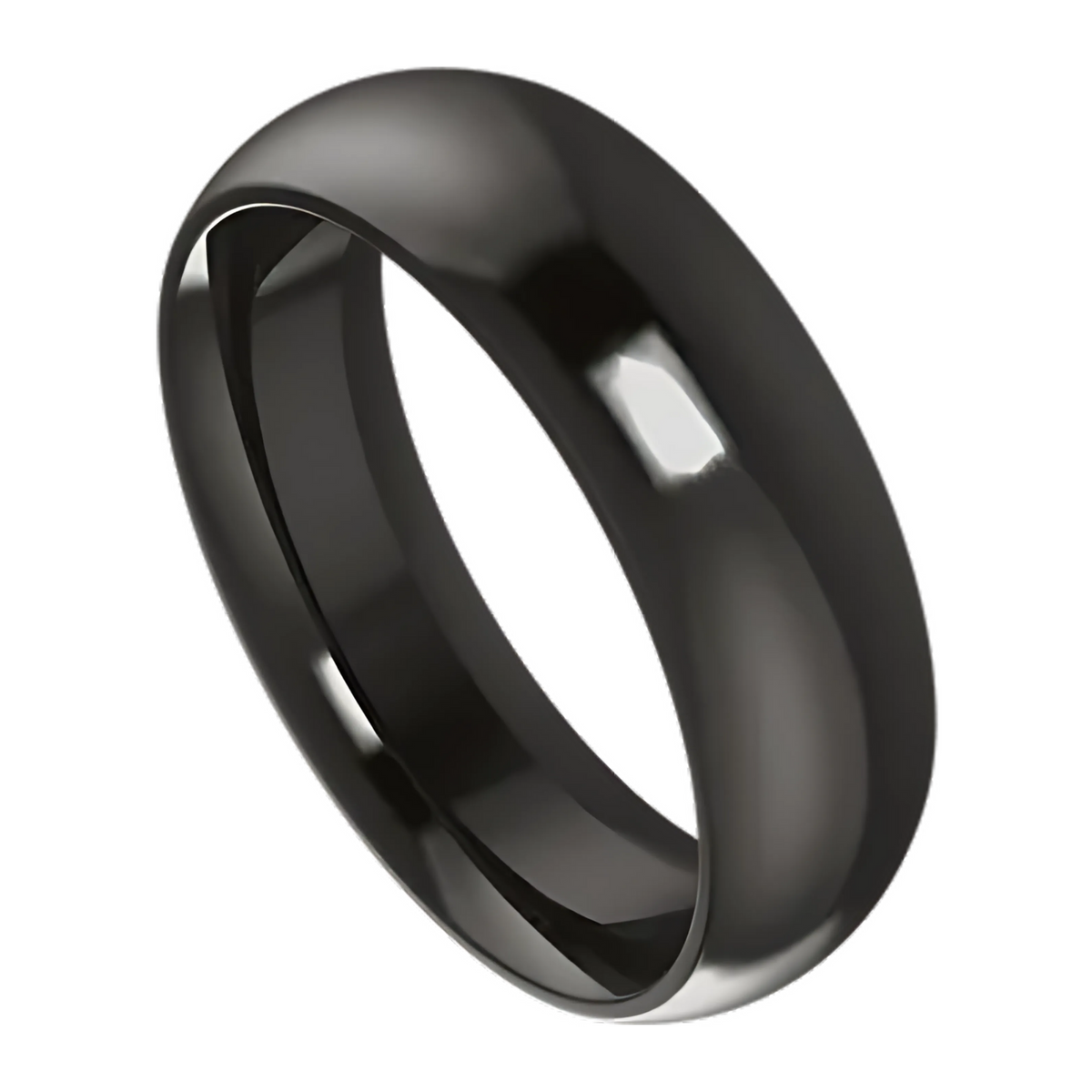 Comfort-Fit Half Round Zirconium Men's Wedding Ring