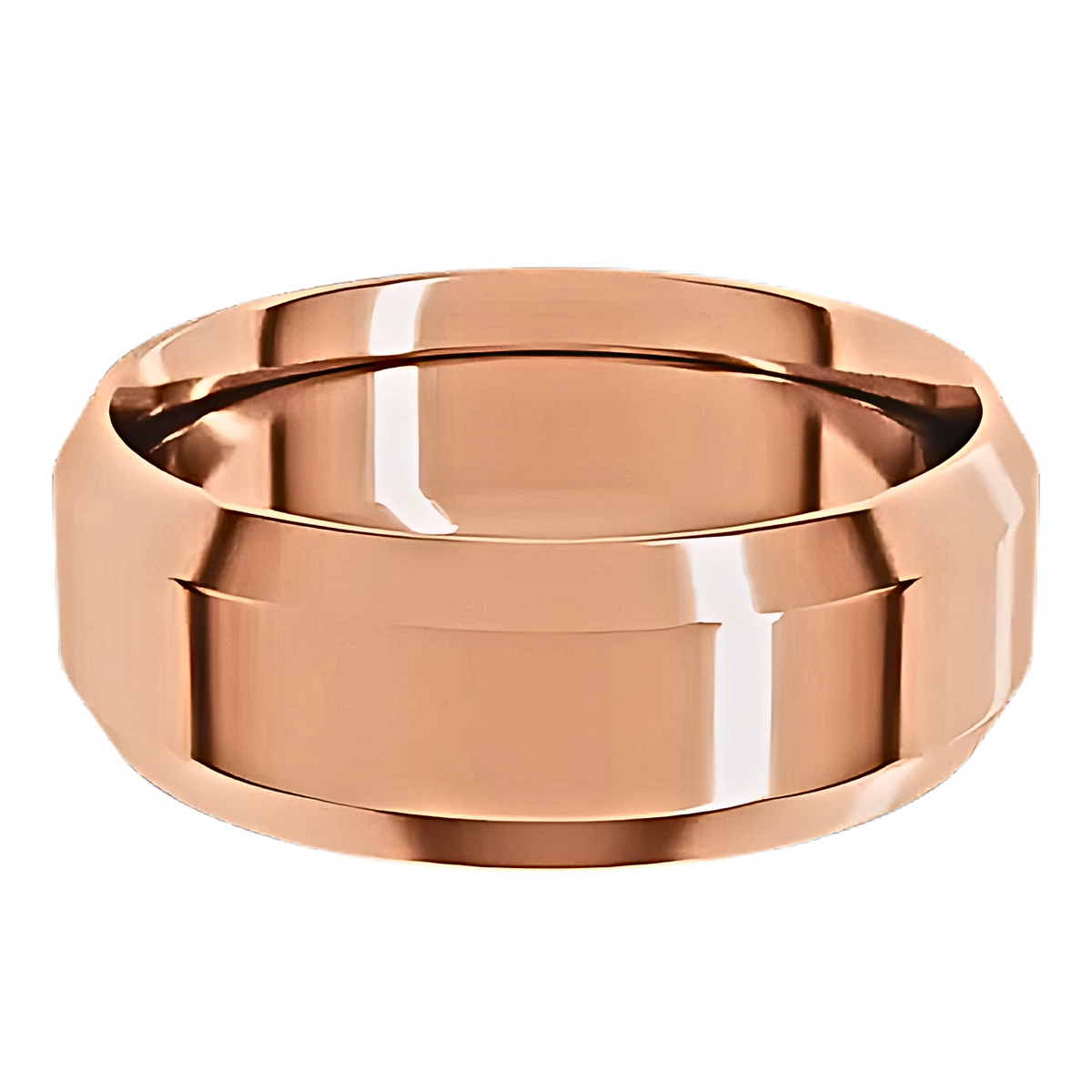 Comfort-Fit Beveled Edge Polished Men's Wedding Ring