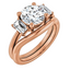 Surrey Three Stone Setting & Matching Wedding Ring