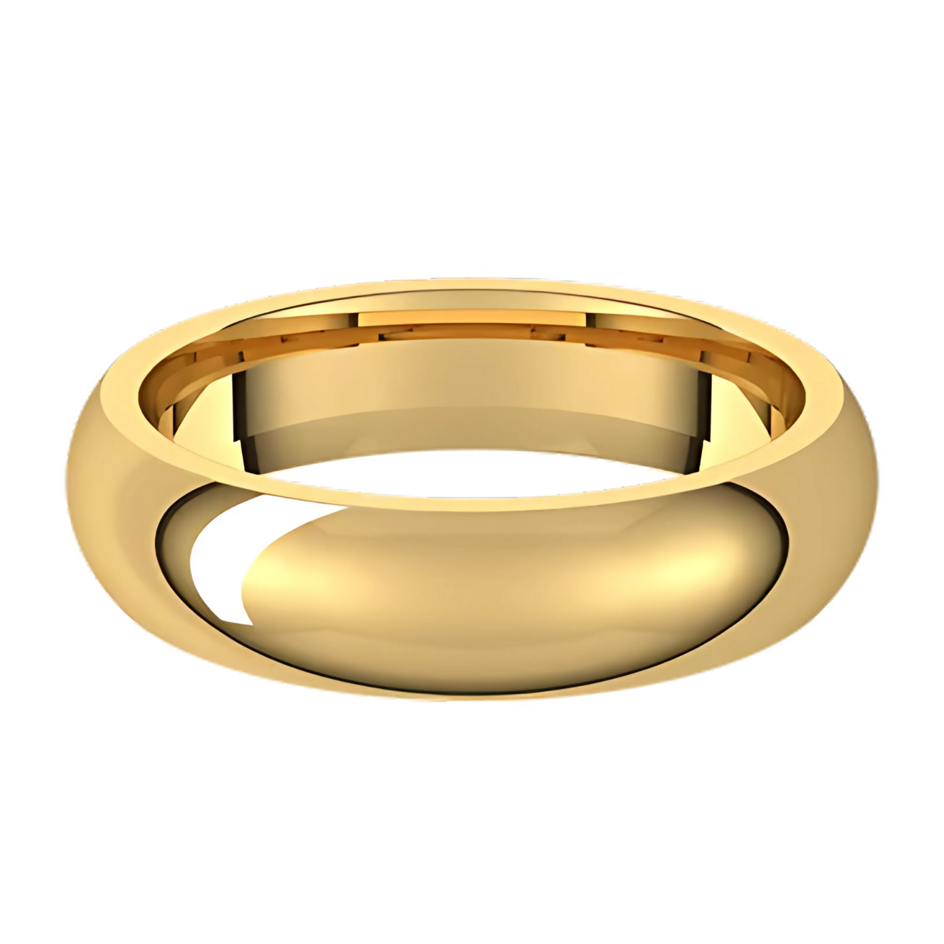 Comfort-Fit Half Round Polished Men's Wedding Ring